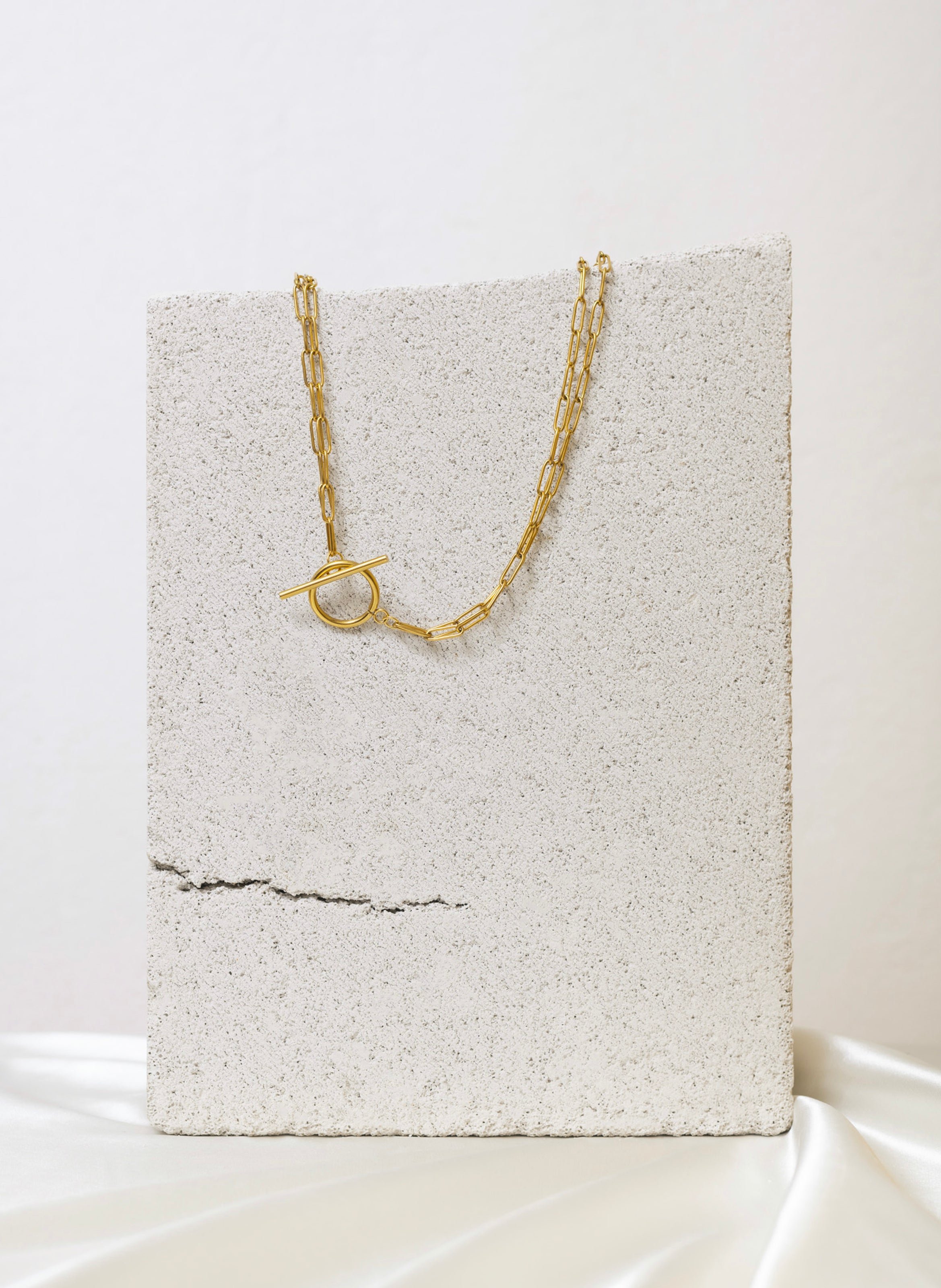 Collier éclair en acier inoxydable KURAGE GINZA Doré