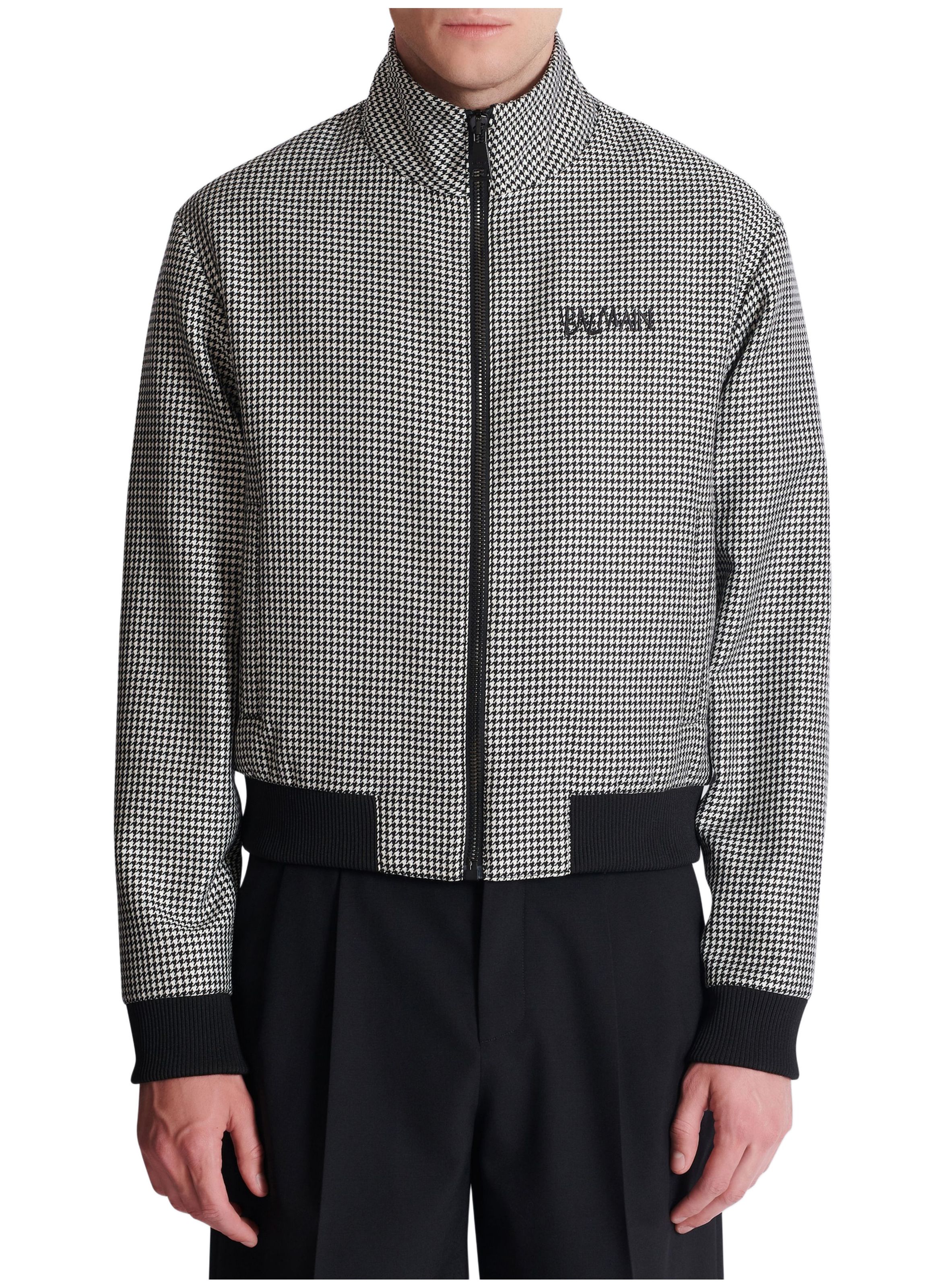 Veste en laine pied-de-poule BALMAIN Noir