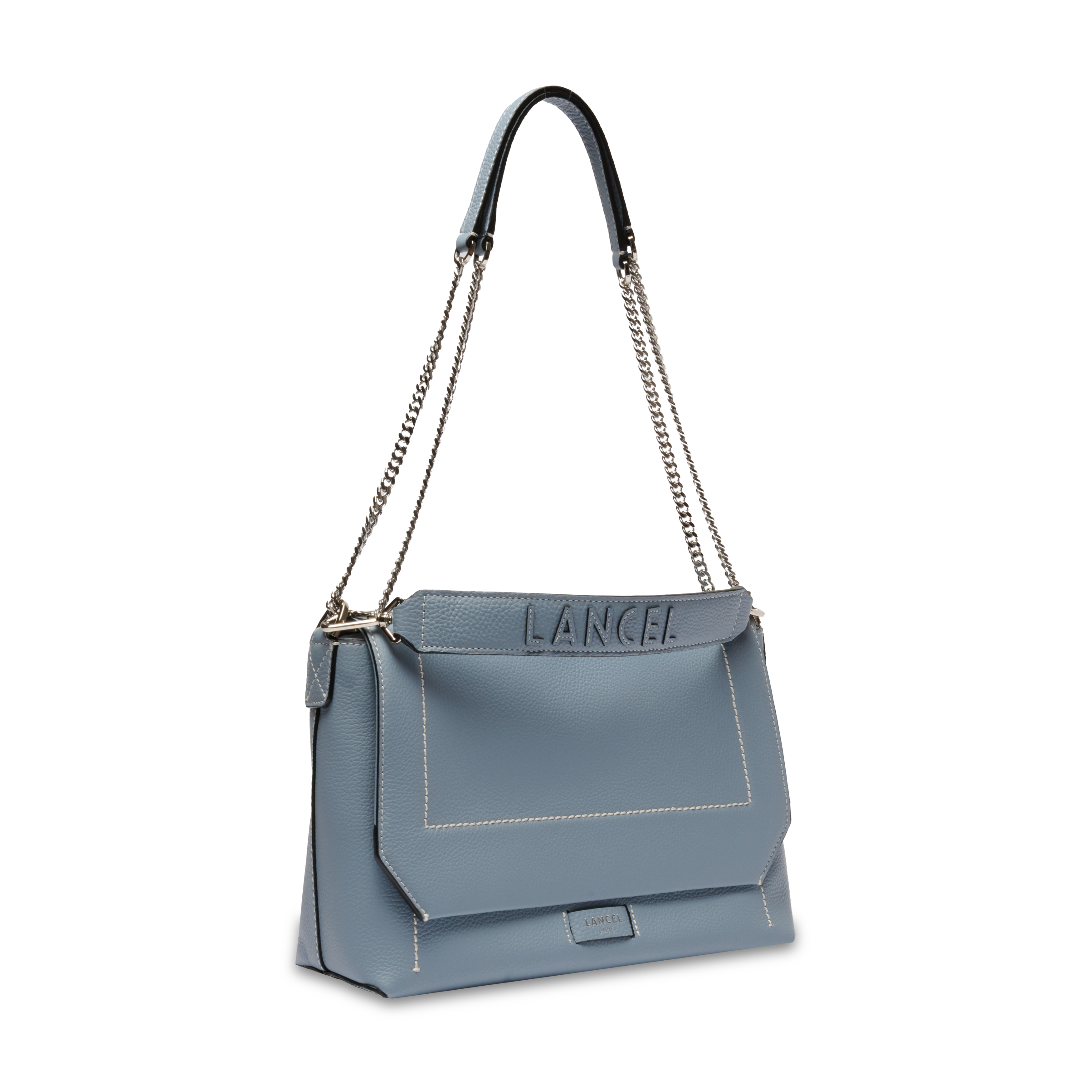 Sac rabat l ninon soft de lancel en cuir LANCEL Bleu