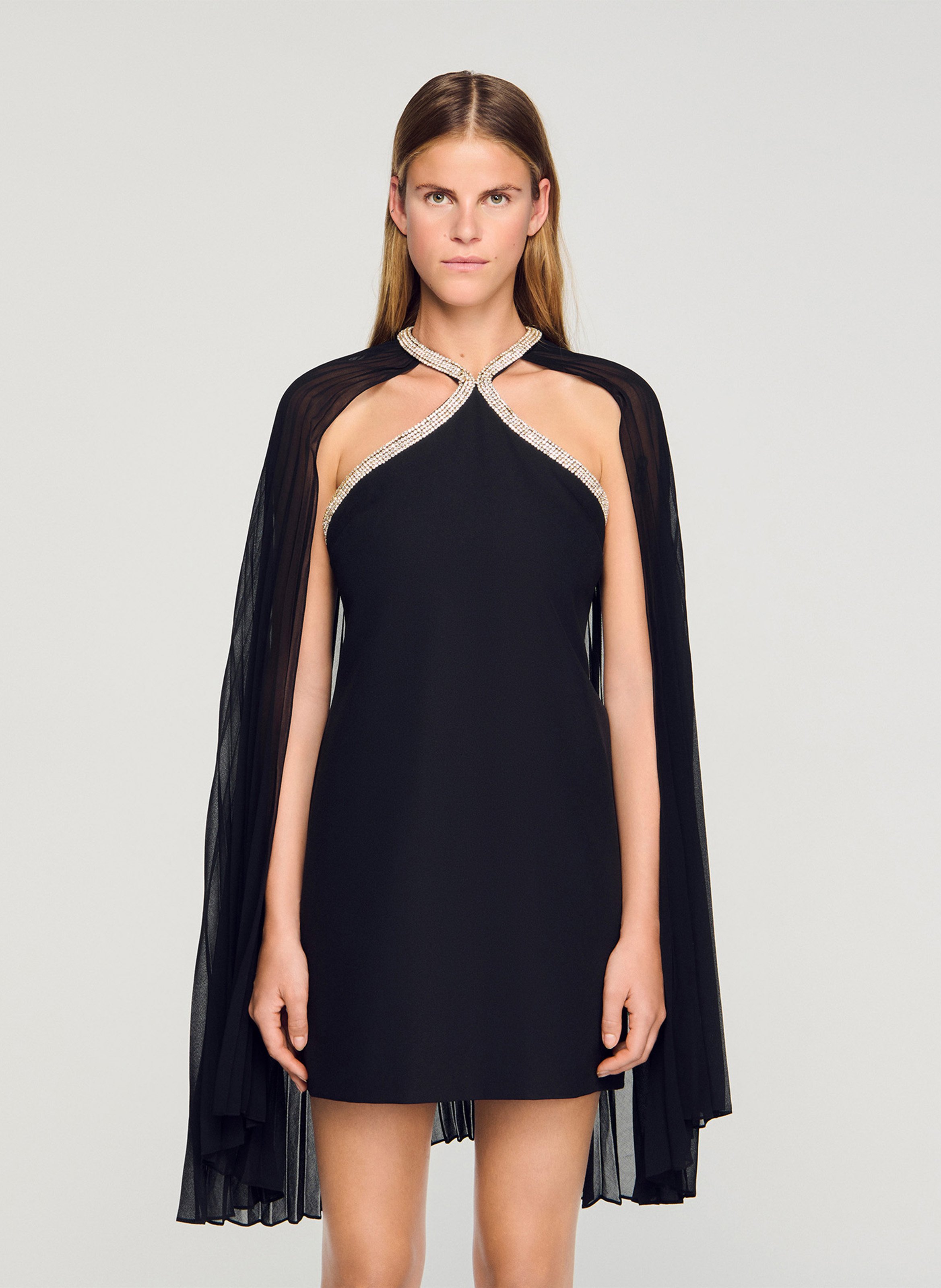 Robe courte à strass SANDRO Noir