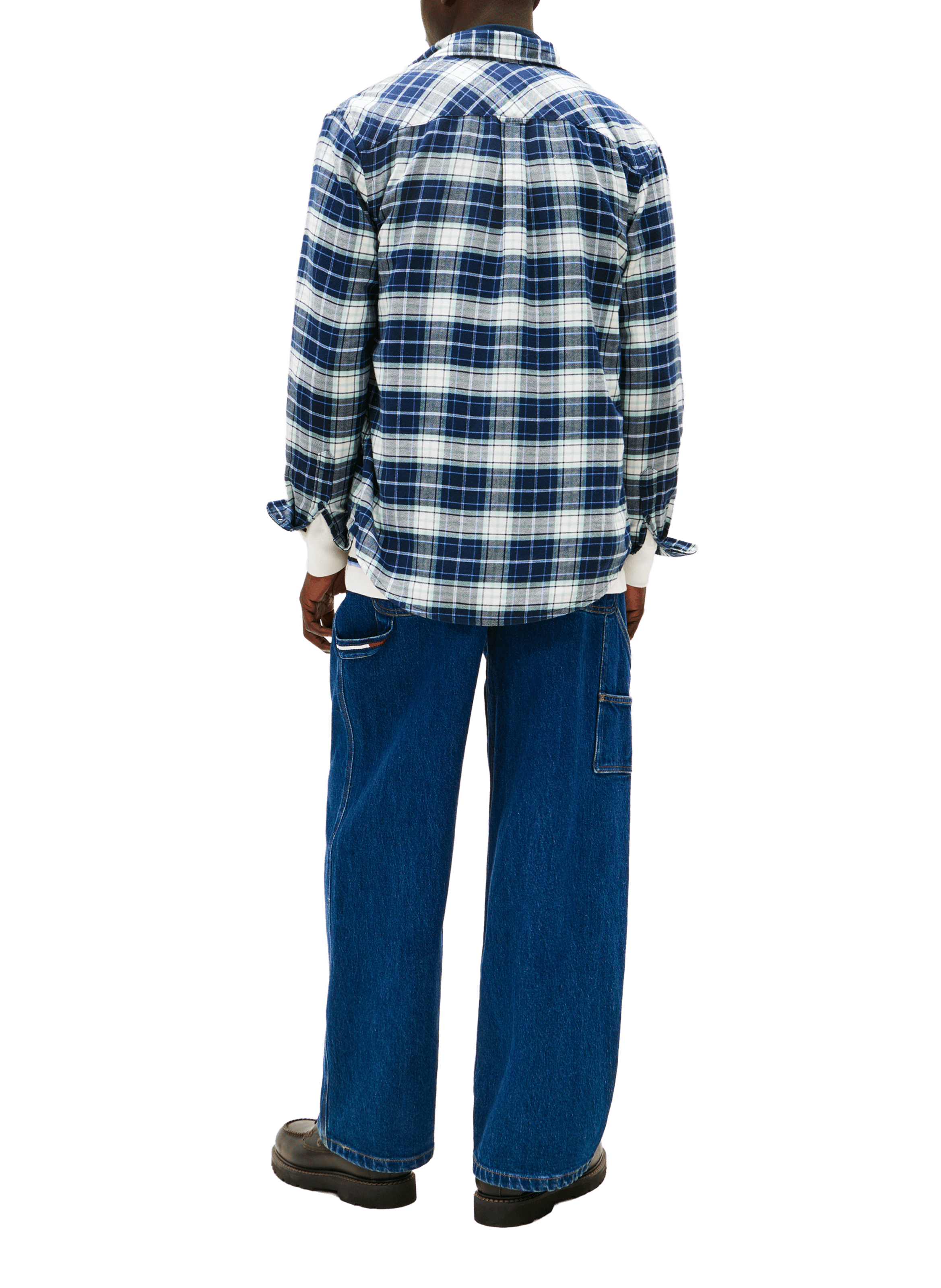 Chemises à carreaux en coton TOMMY HILFIGER Bleu