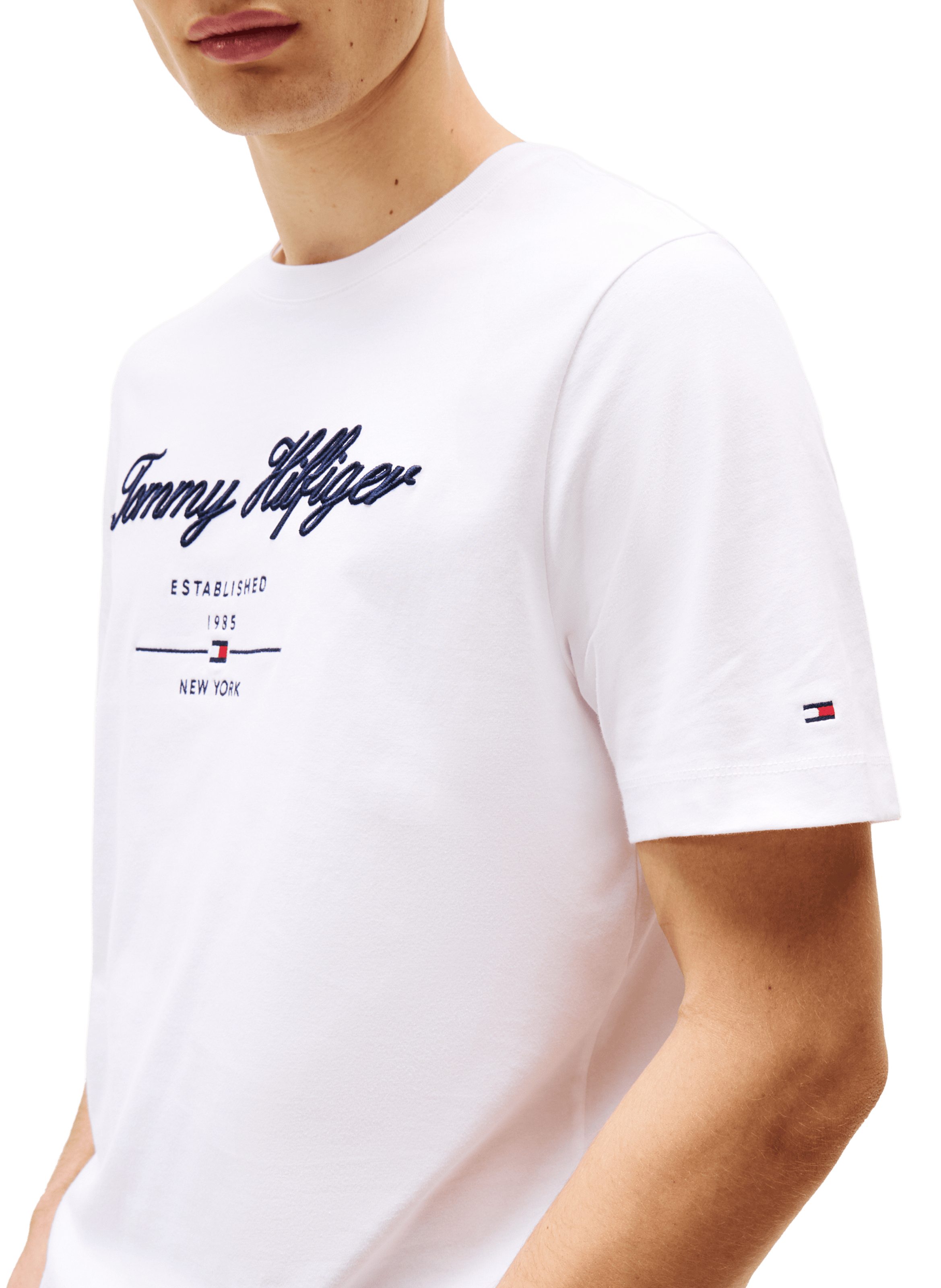 Short-sleeve t-shirt with embroidered logo TOMMY HILFIGER White