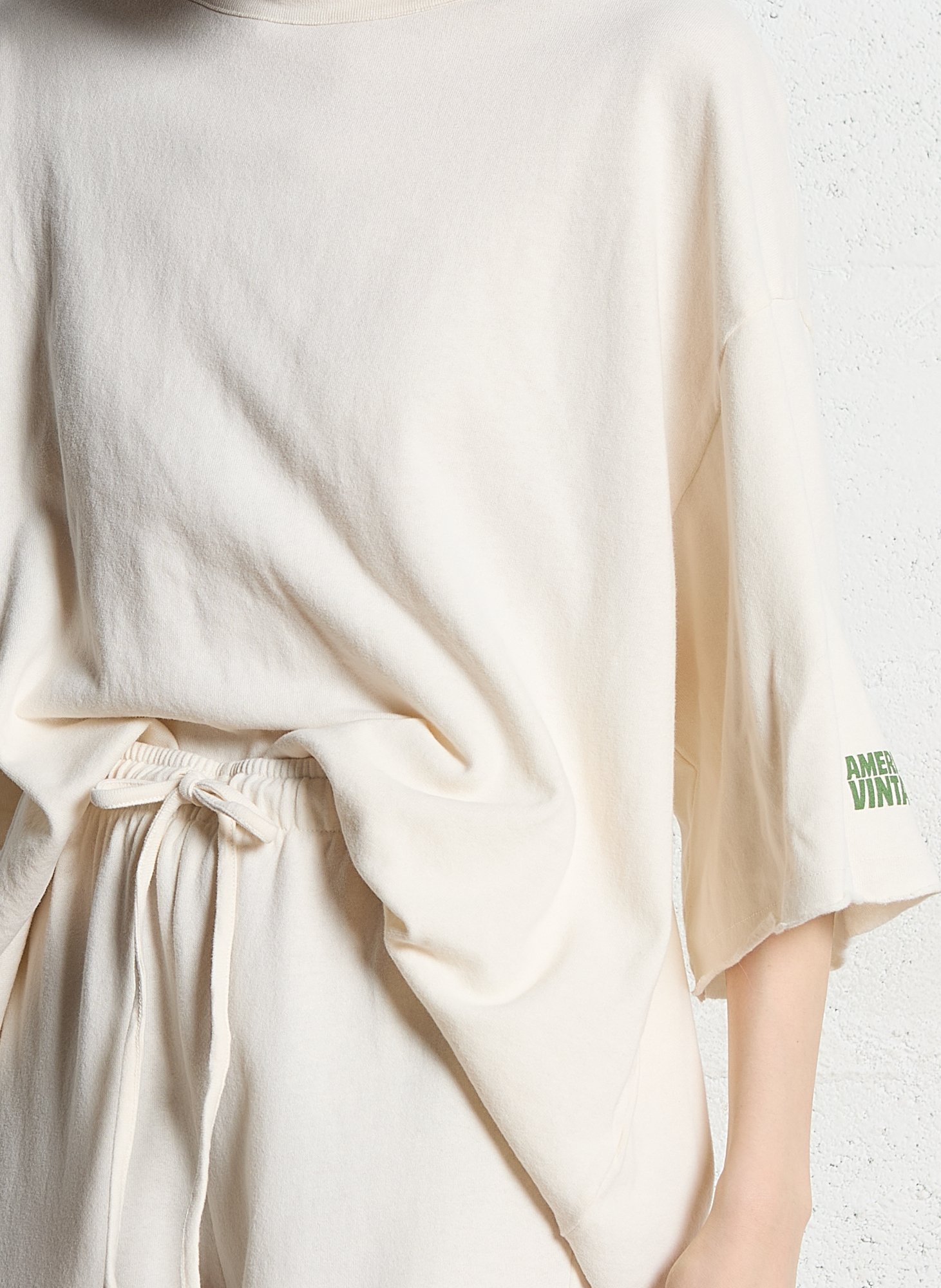 Tee-shirt oversize col rond en coton ykobow AMERICAN VINTAGE Beige