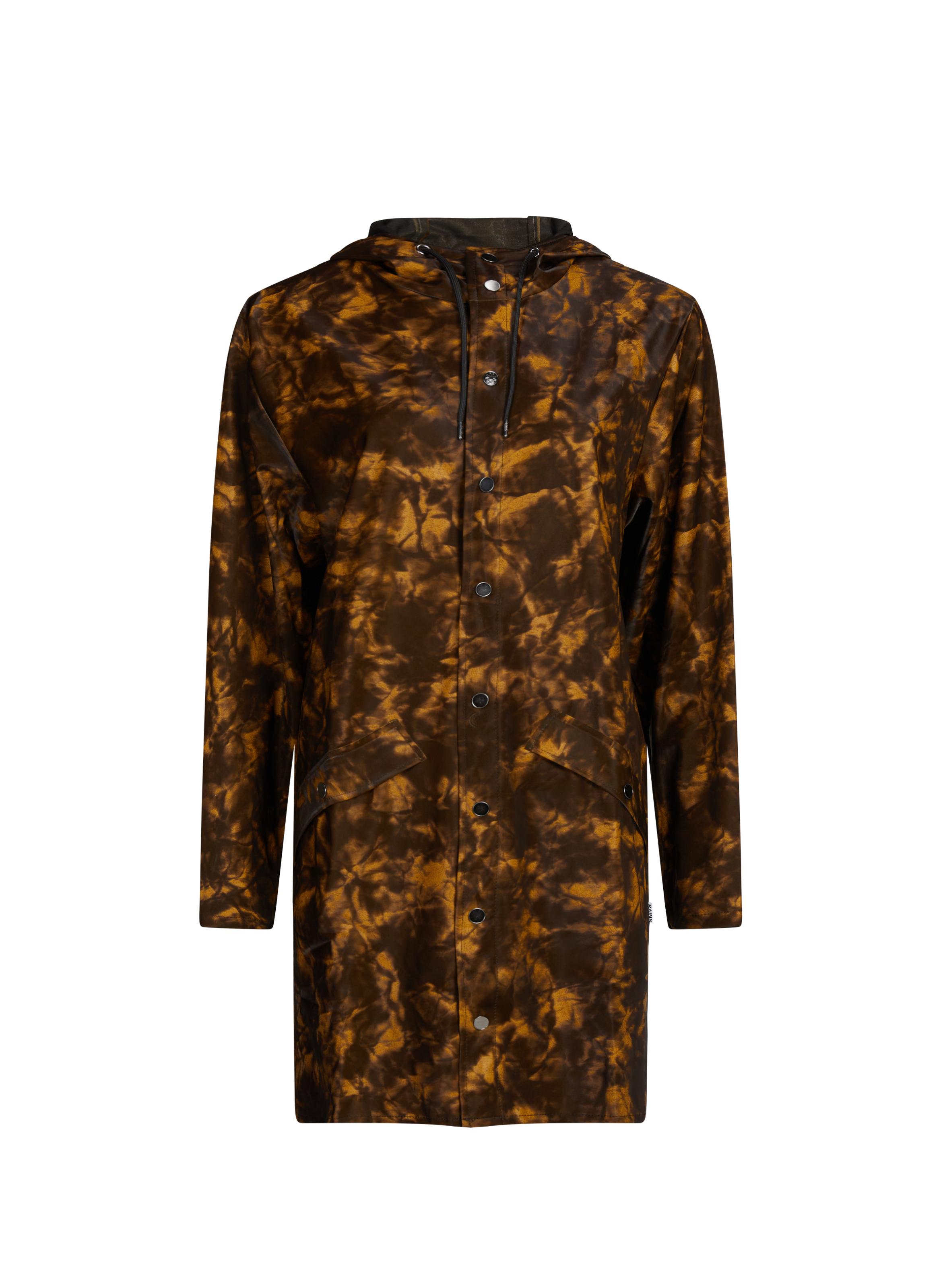 Parka long à capuche RAINS Marron