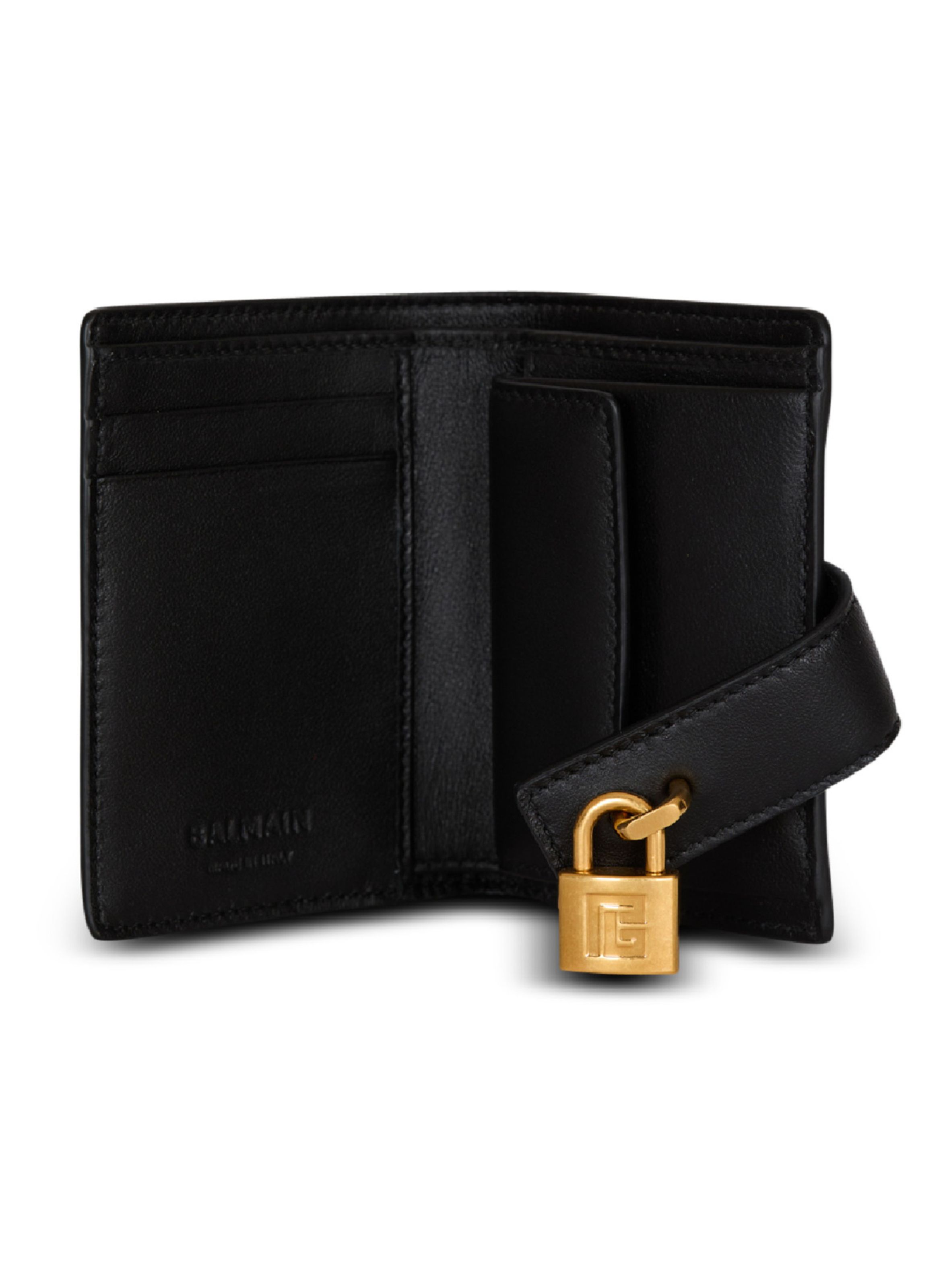 Porte-monnaie pulse en cuir BALMAIN Noir