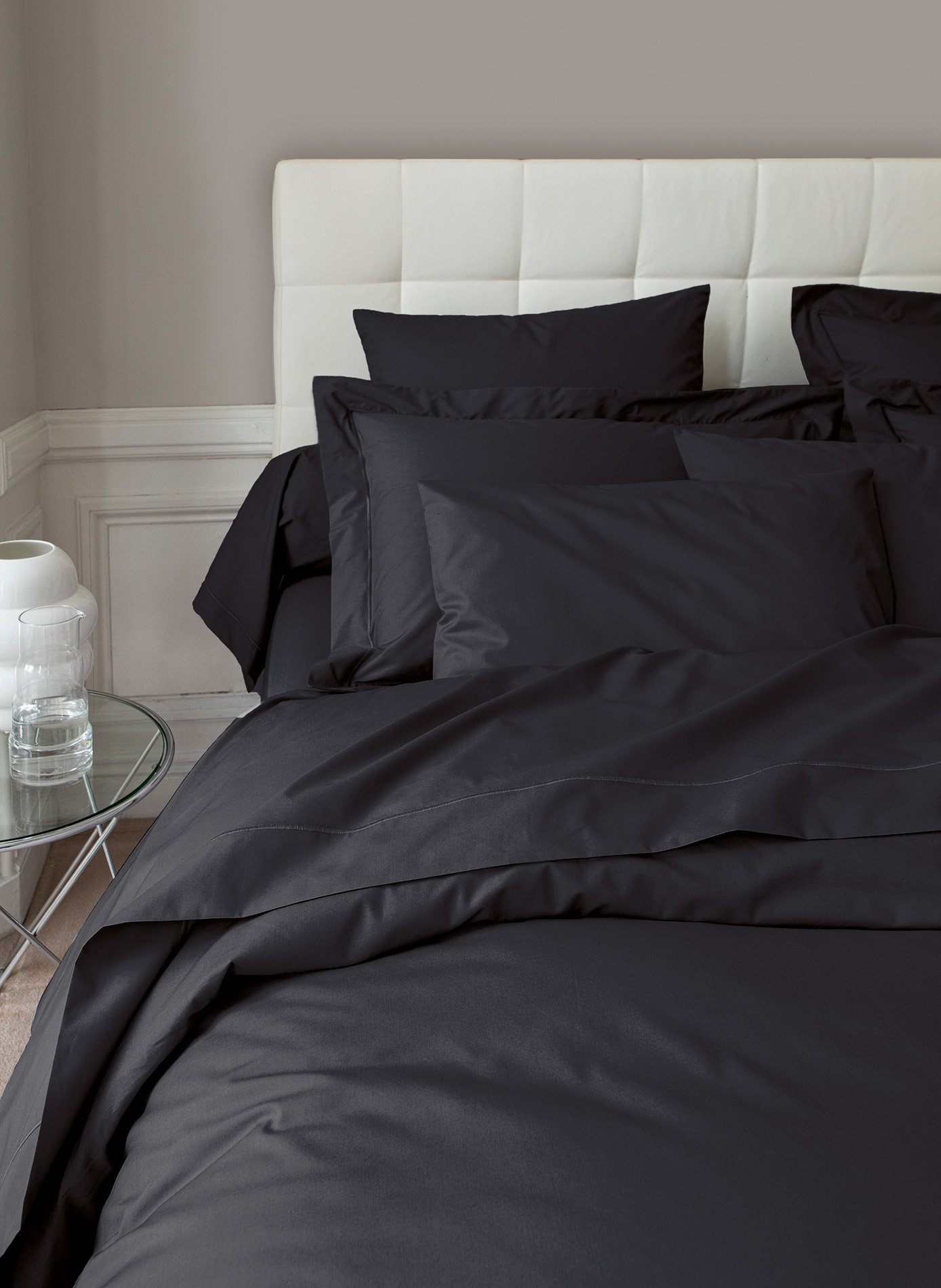 Housse de couette vexin fusain ANNE DE SOLENE Noir