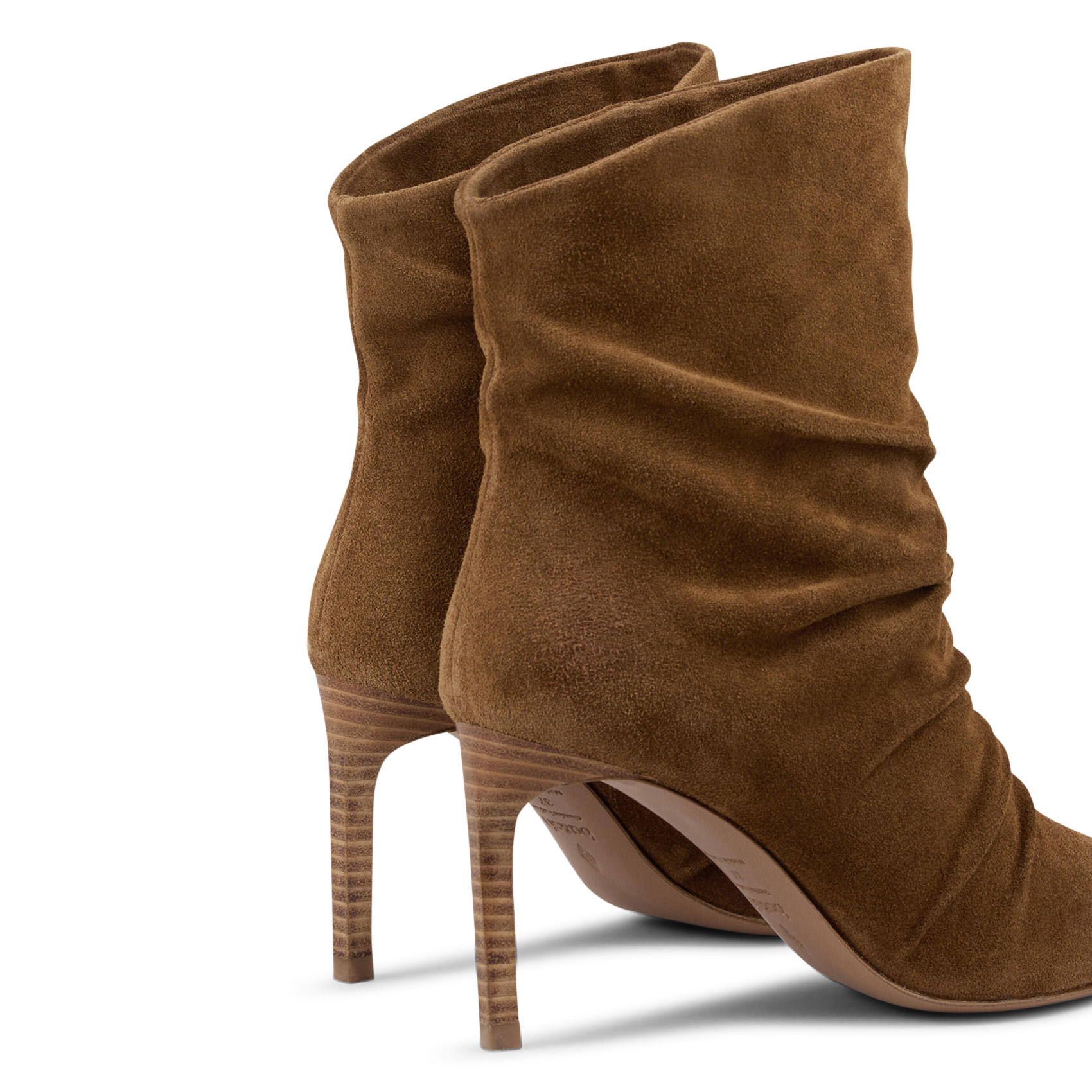 Bottines plissées à talons en cuir colivia BA&SH Marron