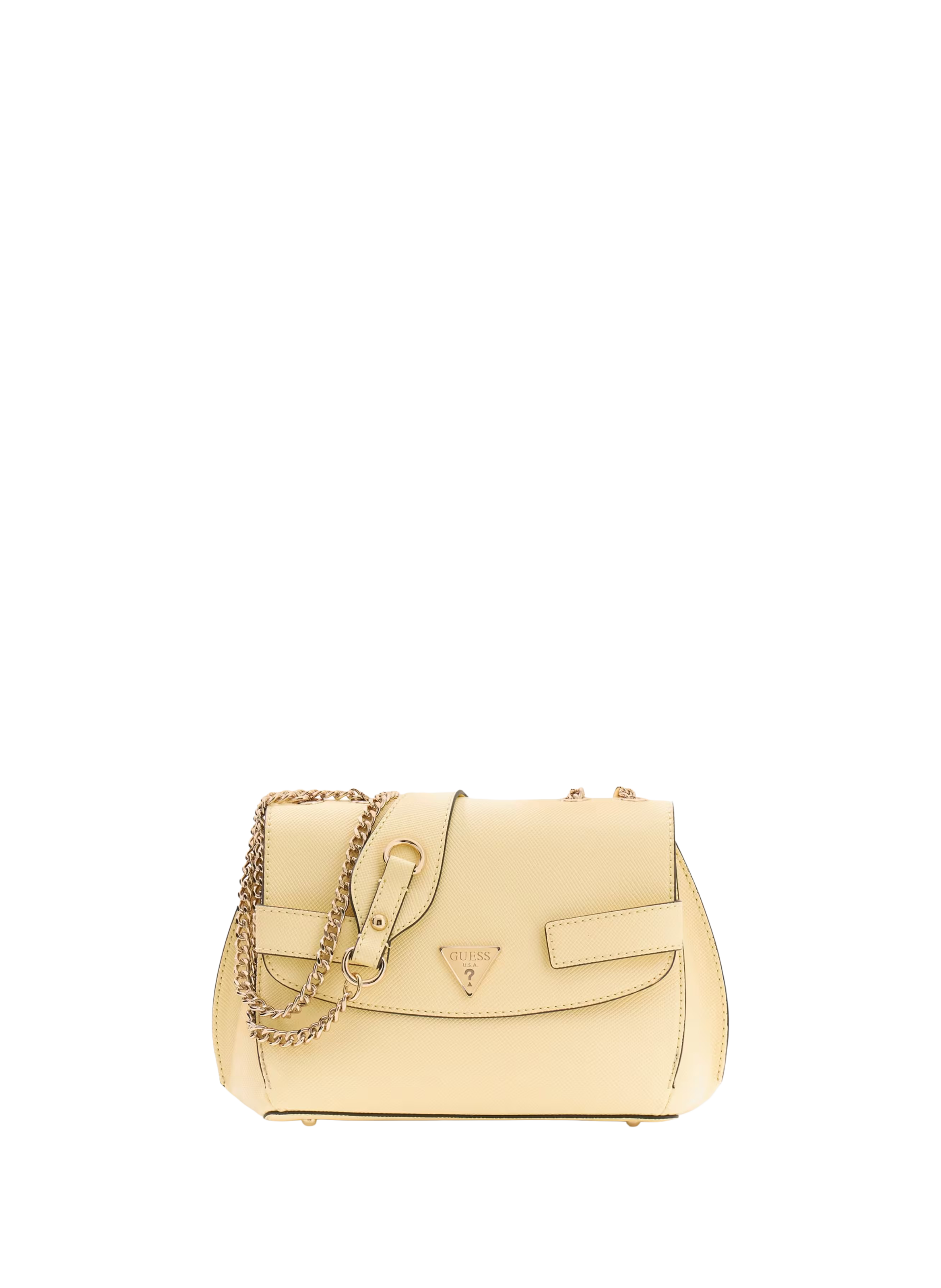 Sac à bandoulière chaîne effet cuir GUESS Jaune