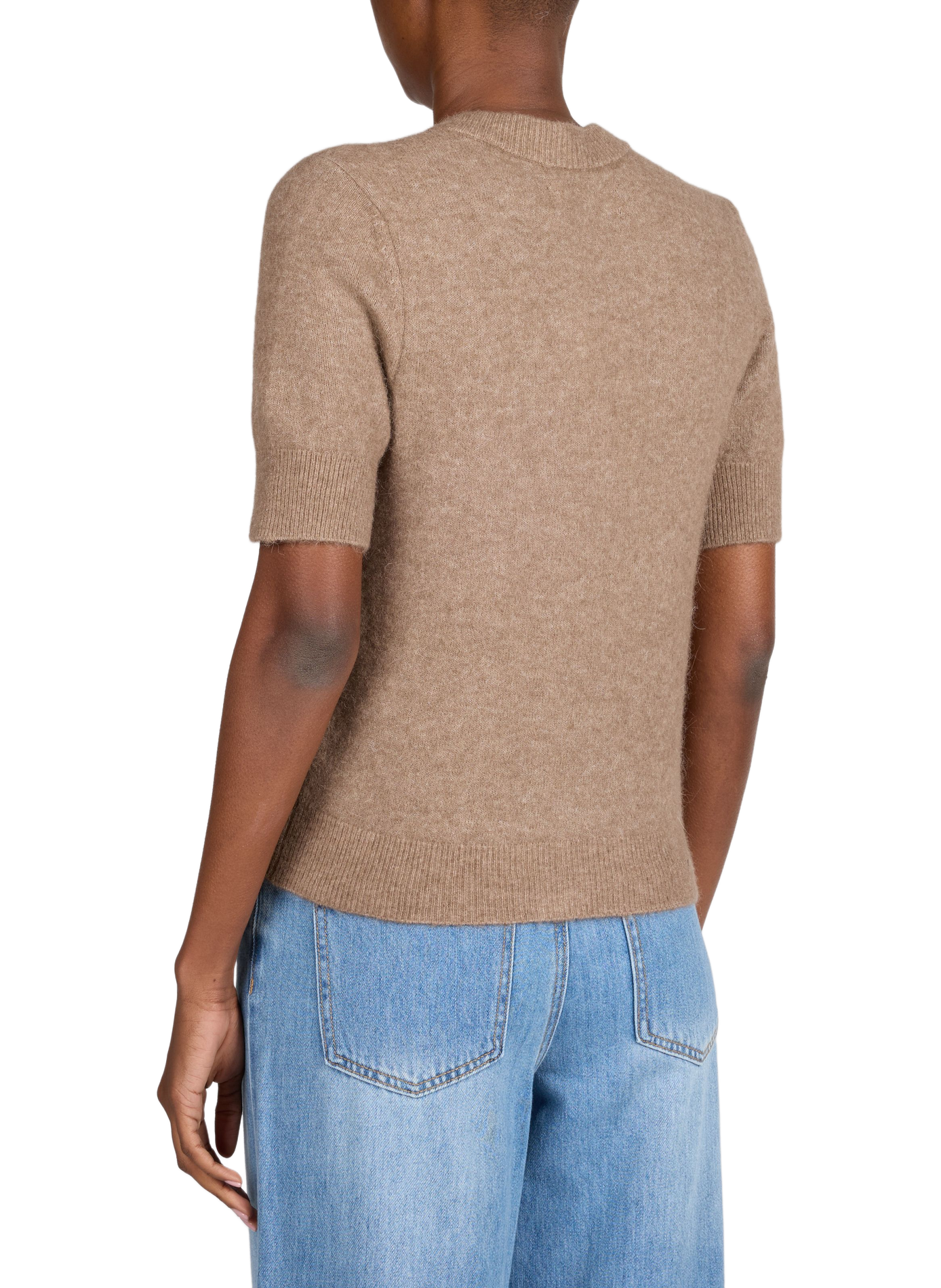 Cardigan à col rond en laine mélangé SAMSOE SAMSOE Marron