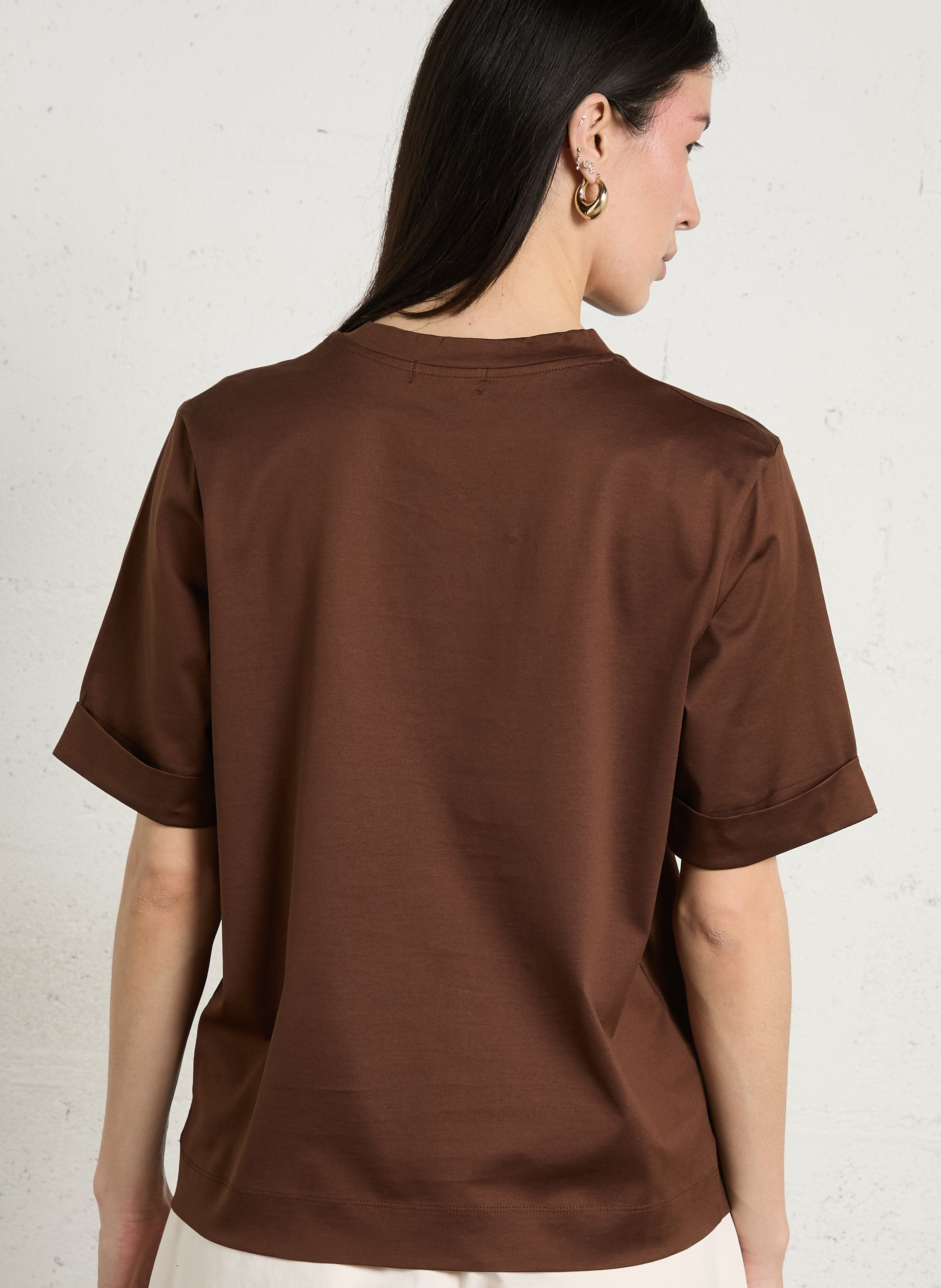 Tee-shirt droit en coton ama SOEUR Marron