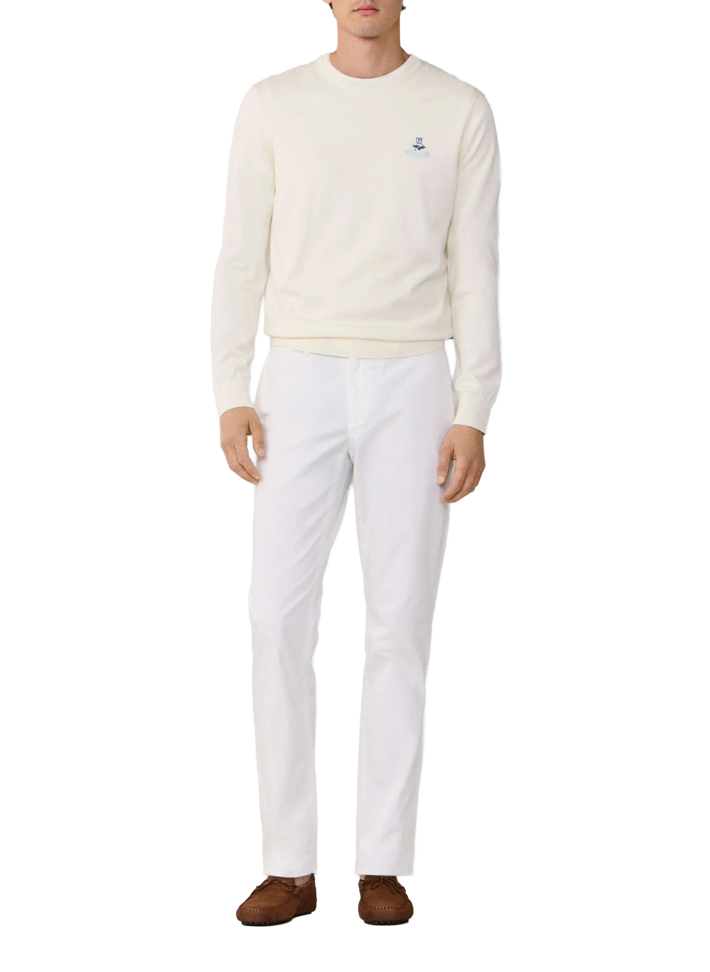 Cotton blend chino trousers  FACONNABLE White