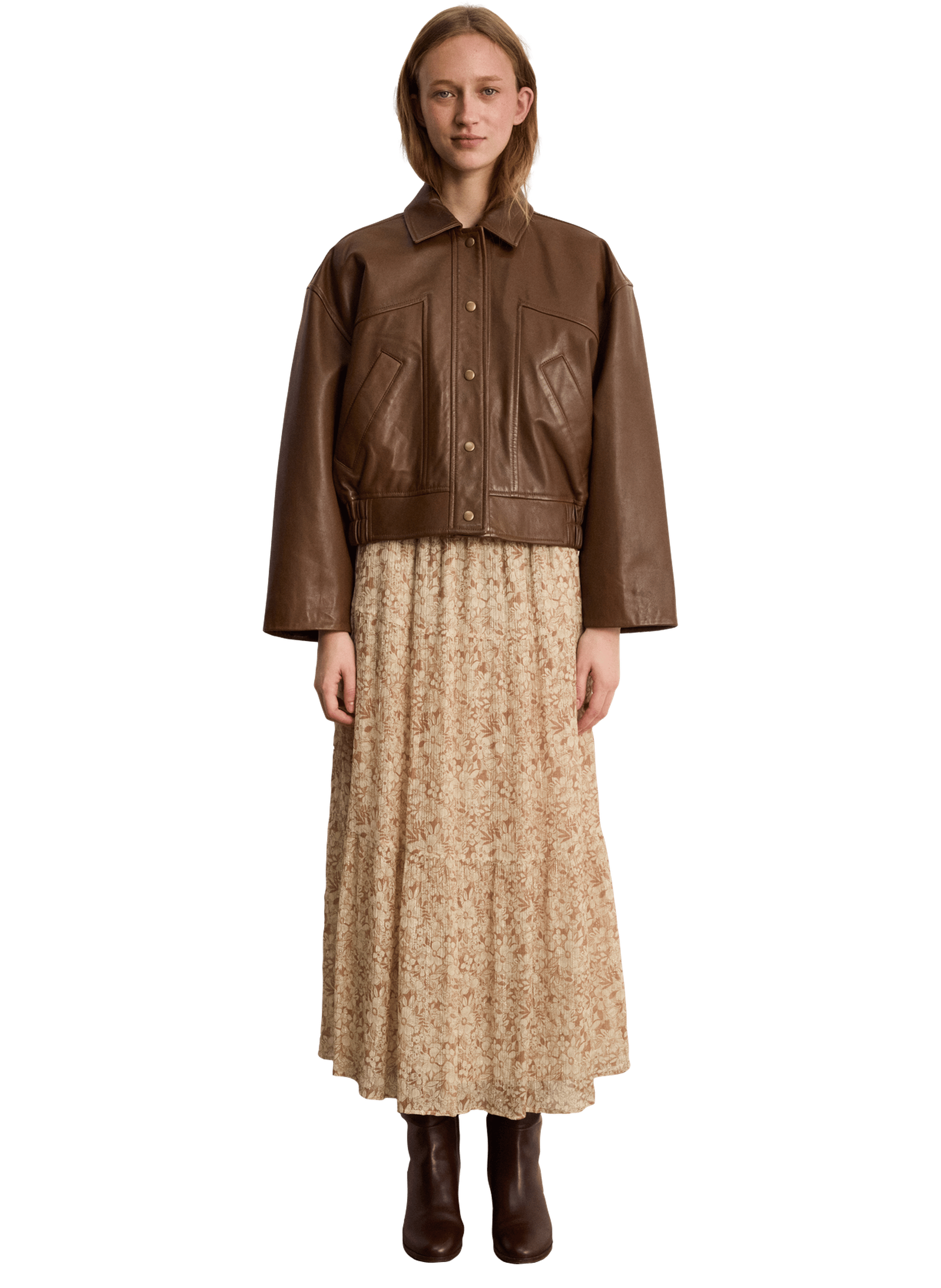 Blouson en cuir - julia PABLO Marron