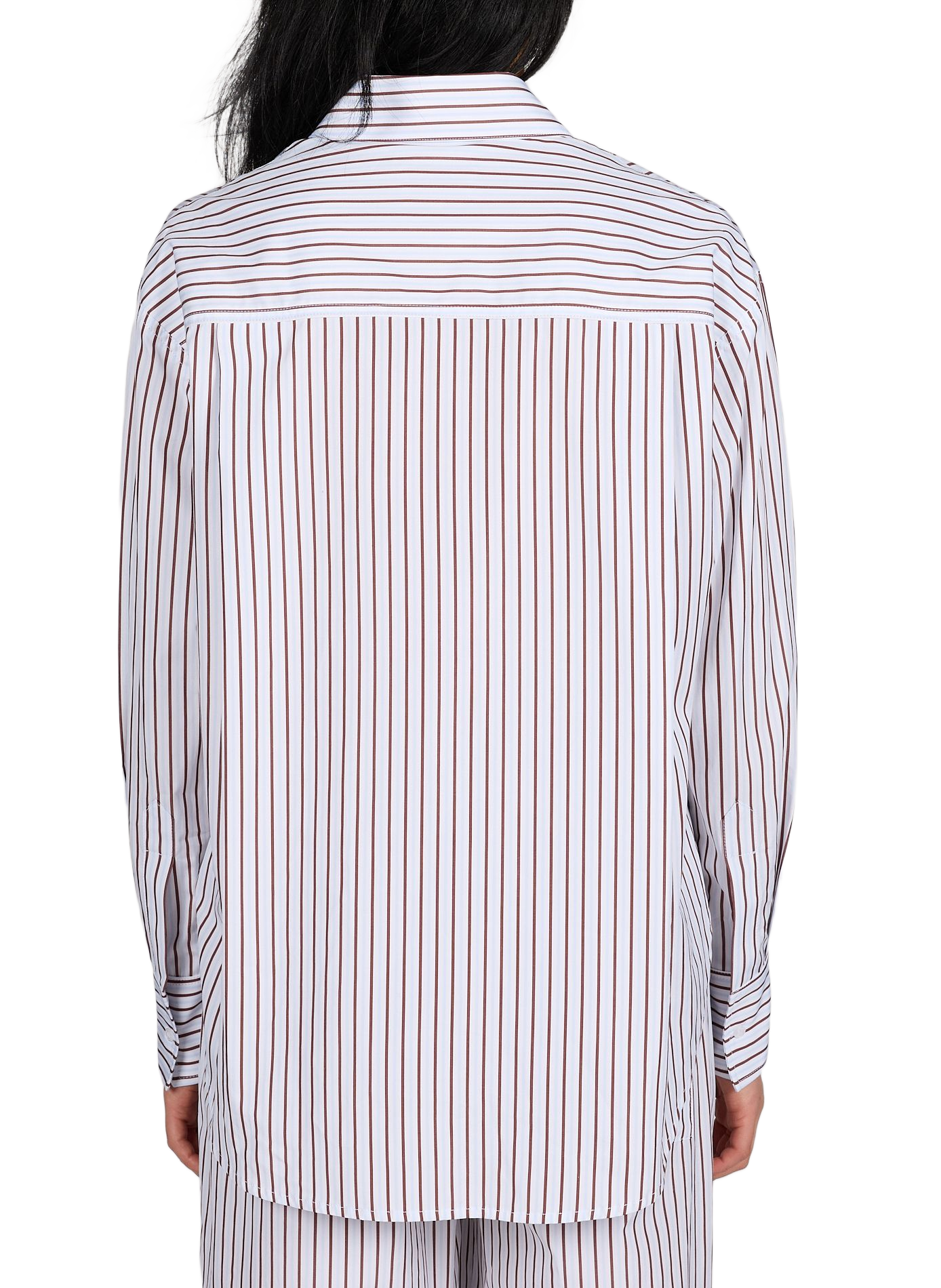 Chemise droite rayée en coton LOULOU DE SAISON Rouge