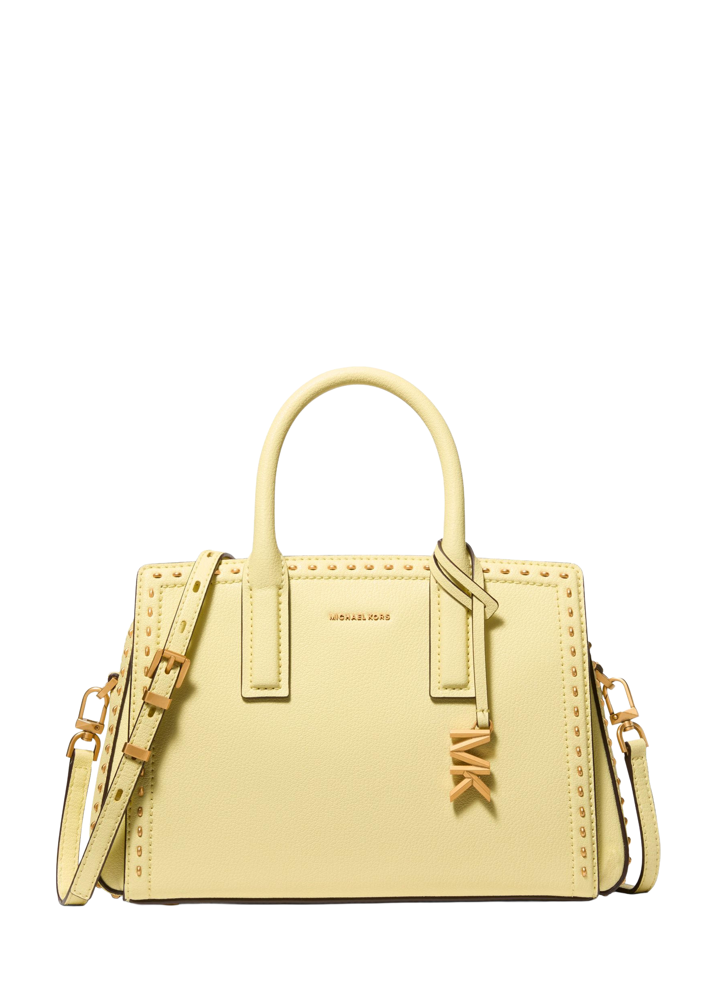 Sac à main Laila S en cuir clouté MICHAEL KORS Jaune
