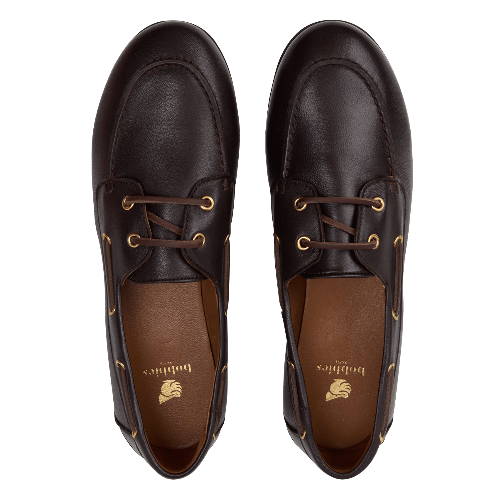 Chaussures bateau unies en cuir betsy BOBBIES Marron