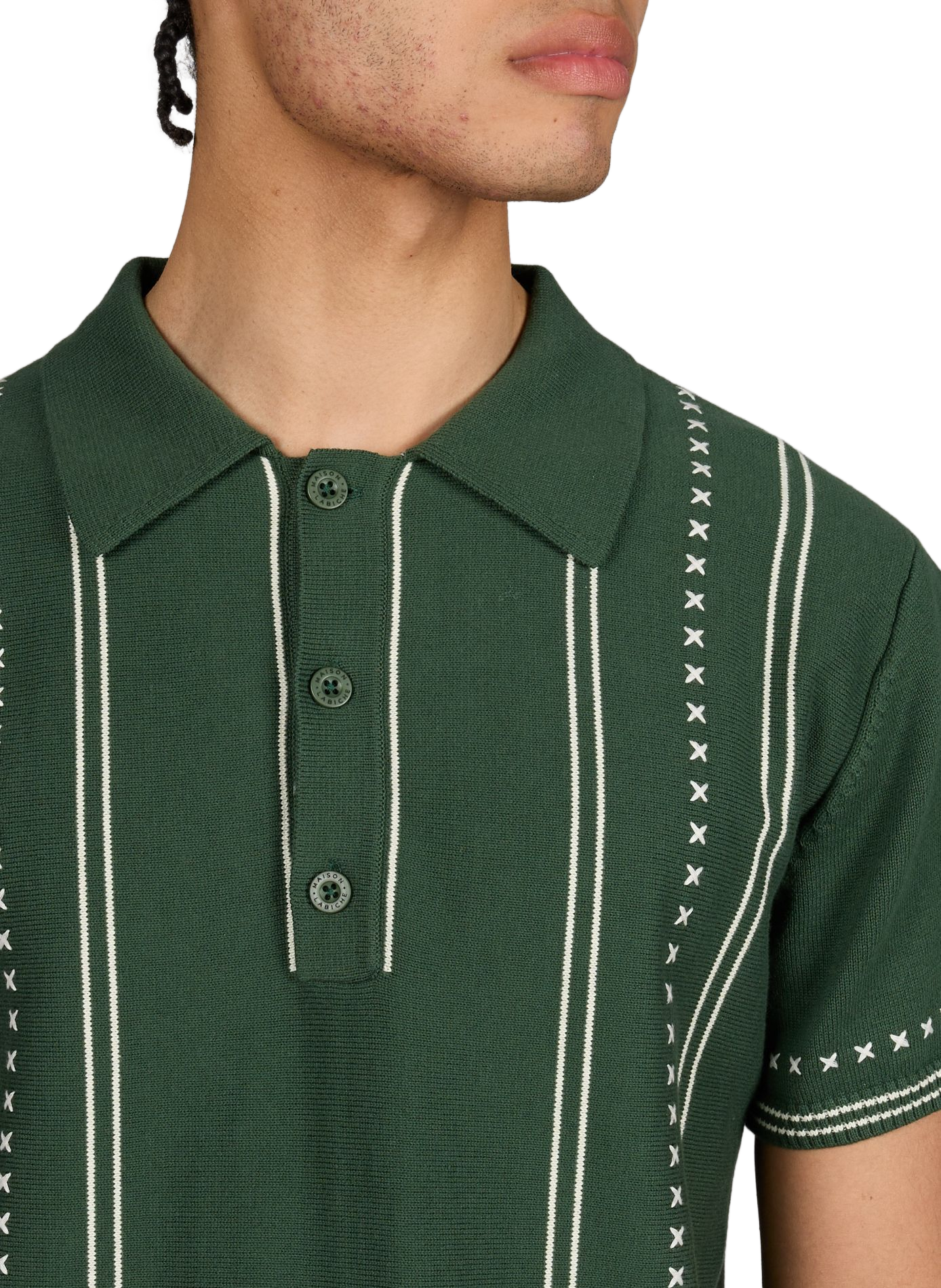 Patterned cotton polo shirt MAISON LABICHE Green