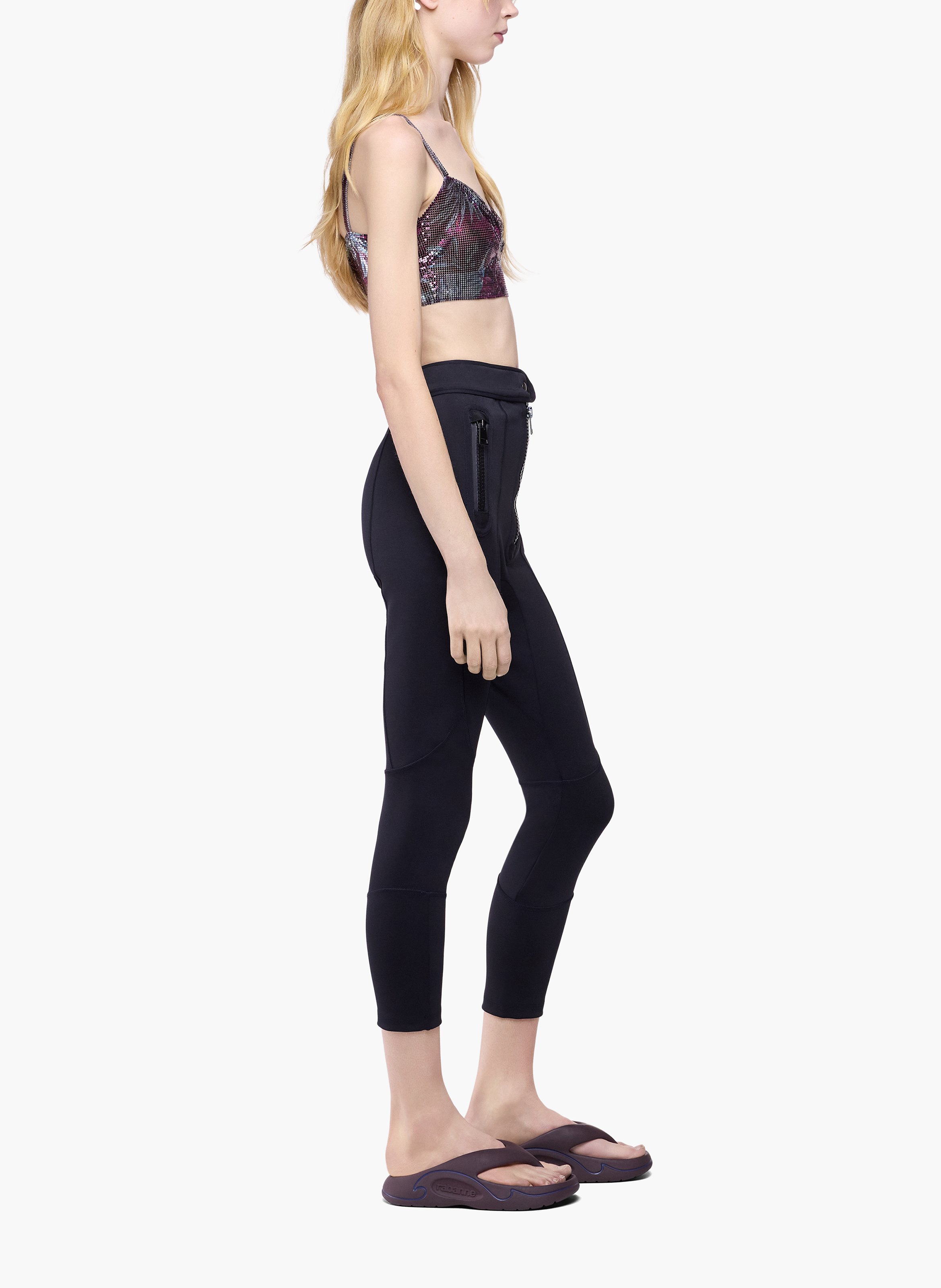 Pantalon capri en néoprène RABANNE Noir
