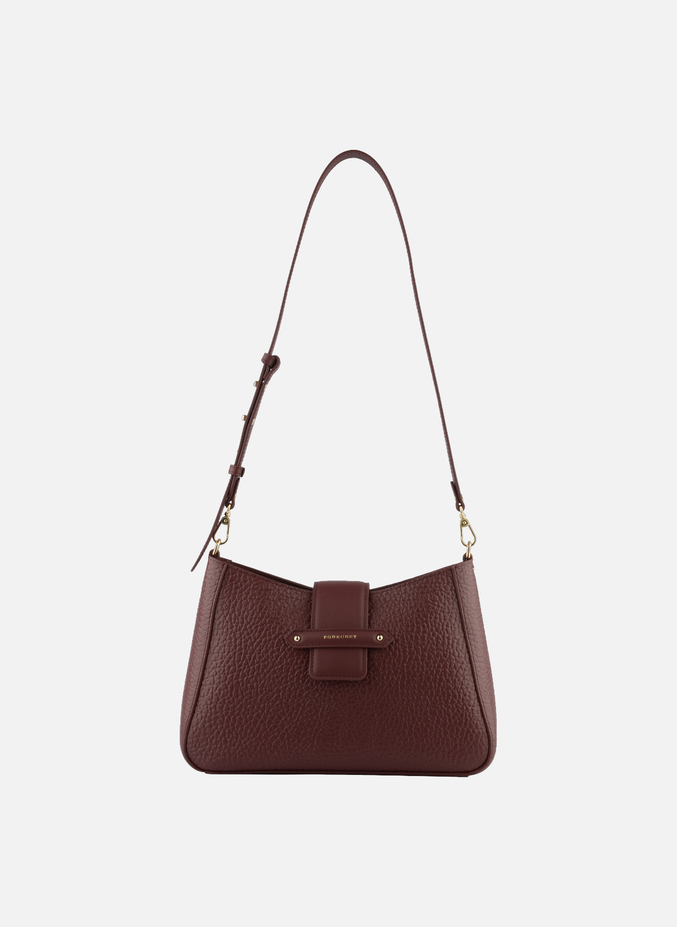 Fleuves | sac porté épaule gm en cuir de vachette POURCHET Rouge