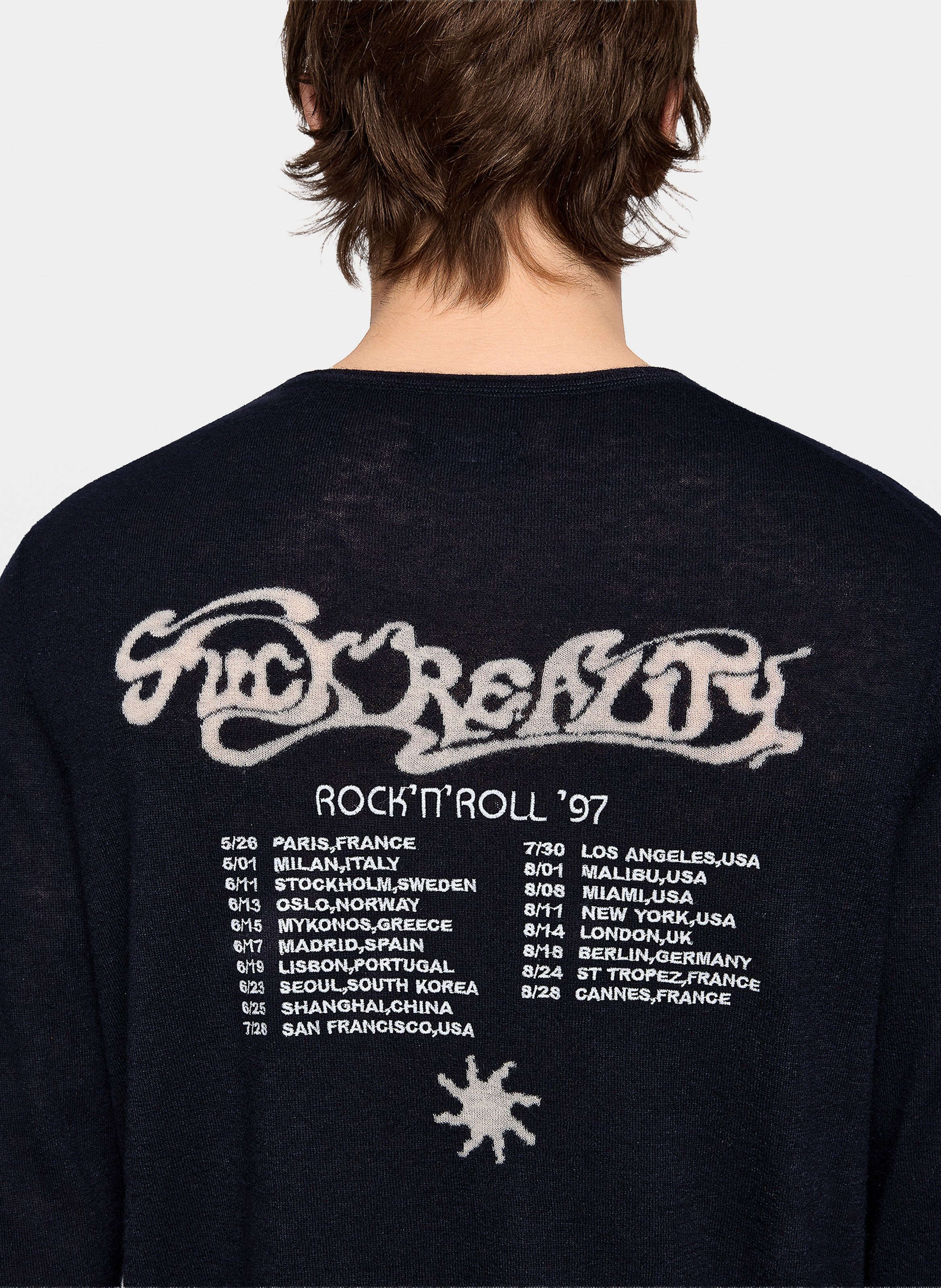 Tee-shirt col rond en cachemire teiss ZADIG&VOLTAIRE Bleu