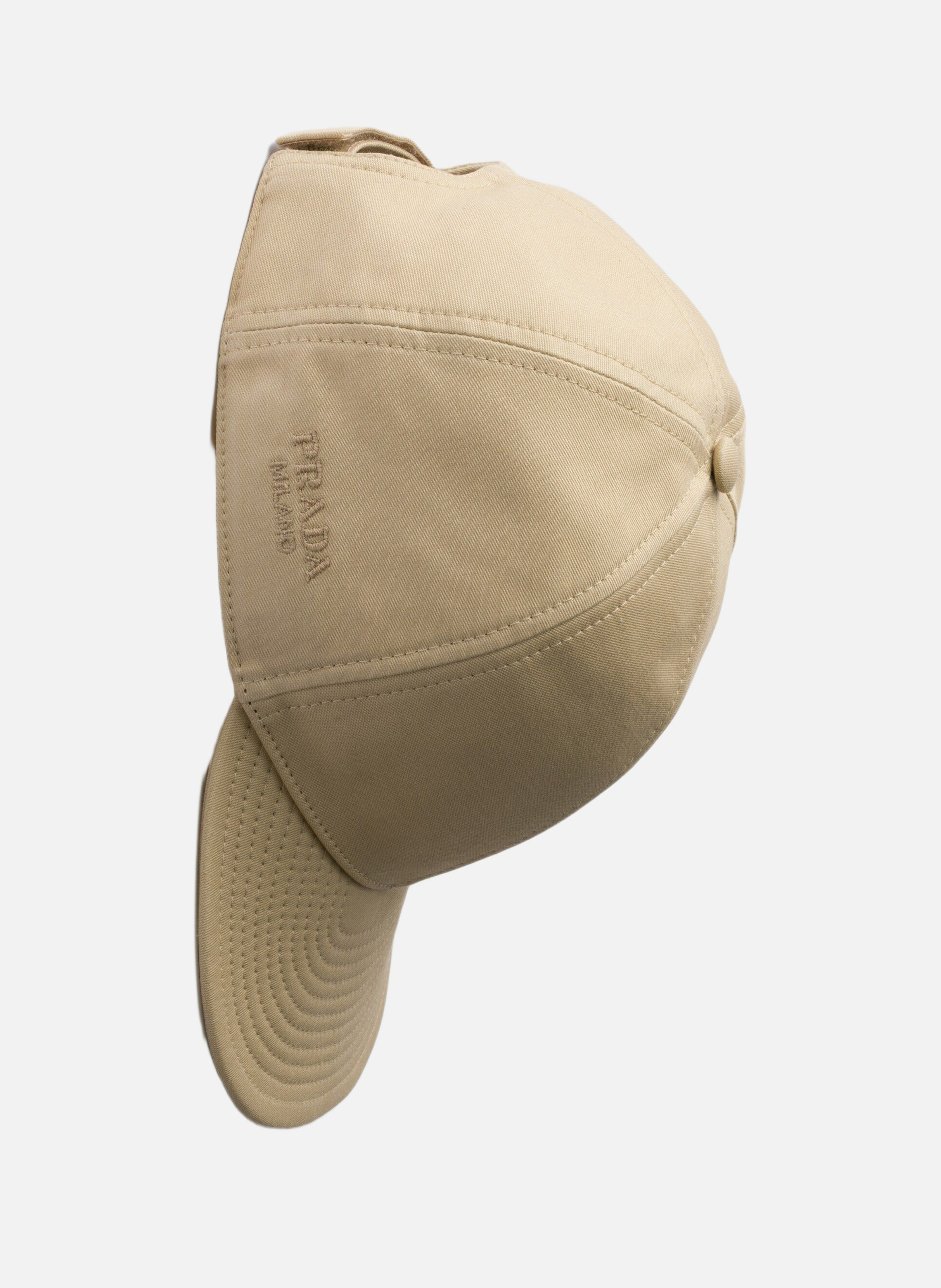 Ancienne casquette de baseball en satin de coton PRADA Beige