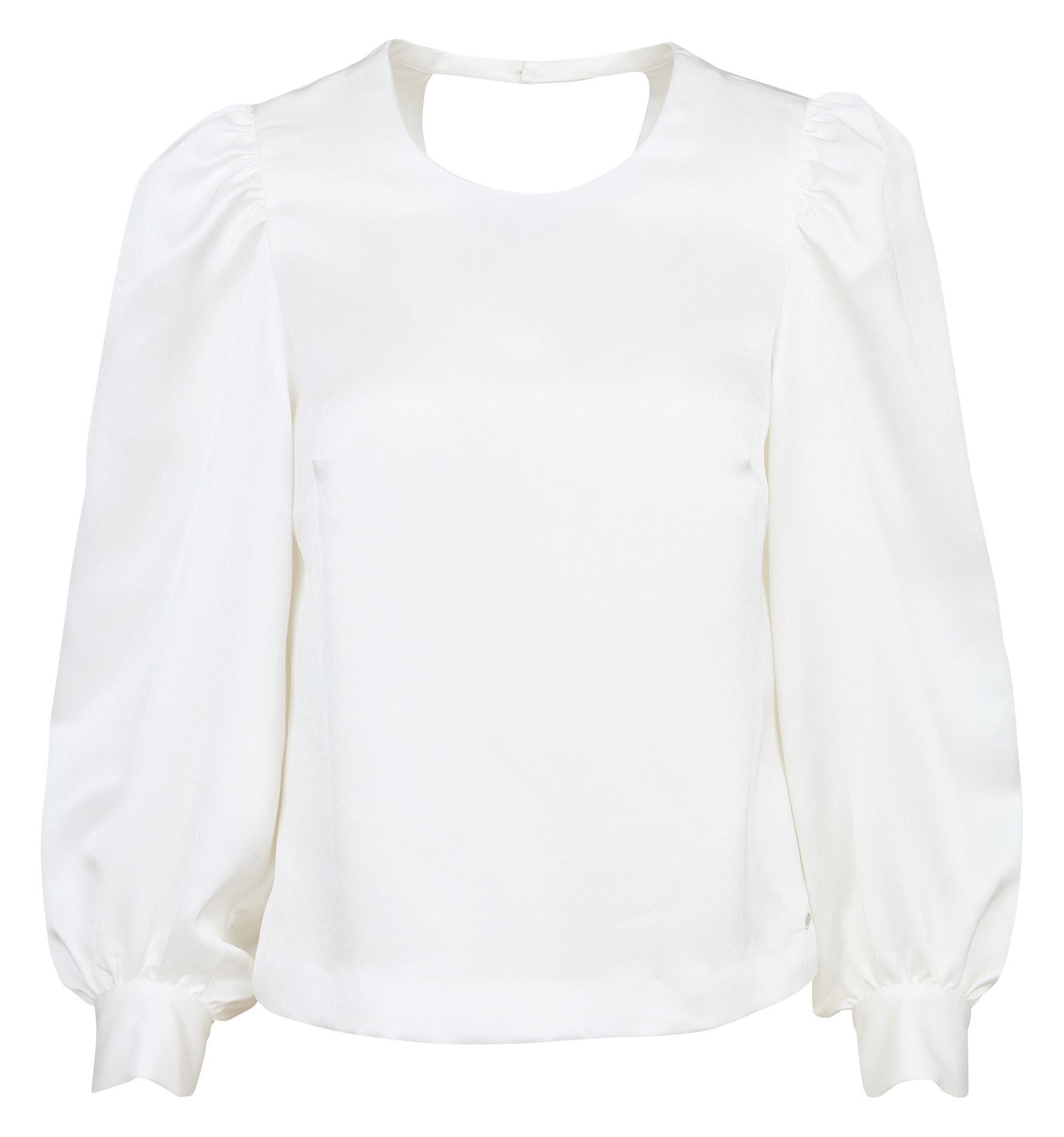 Top droit satiné col rond IKKS Blanc