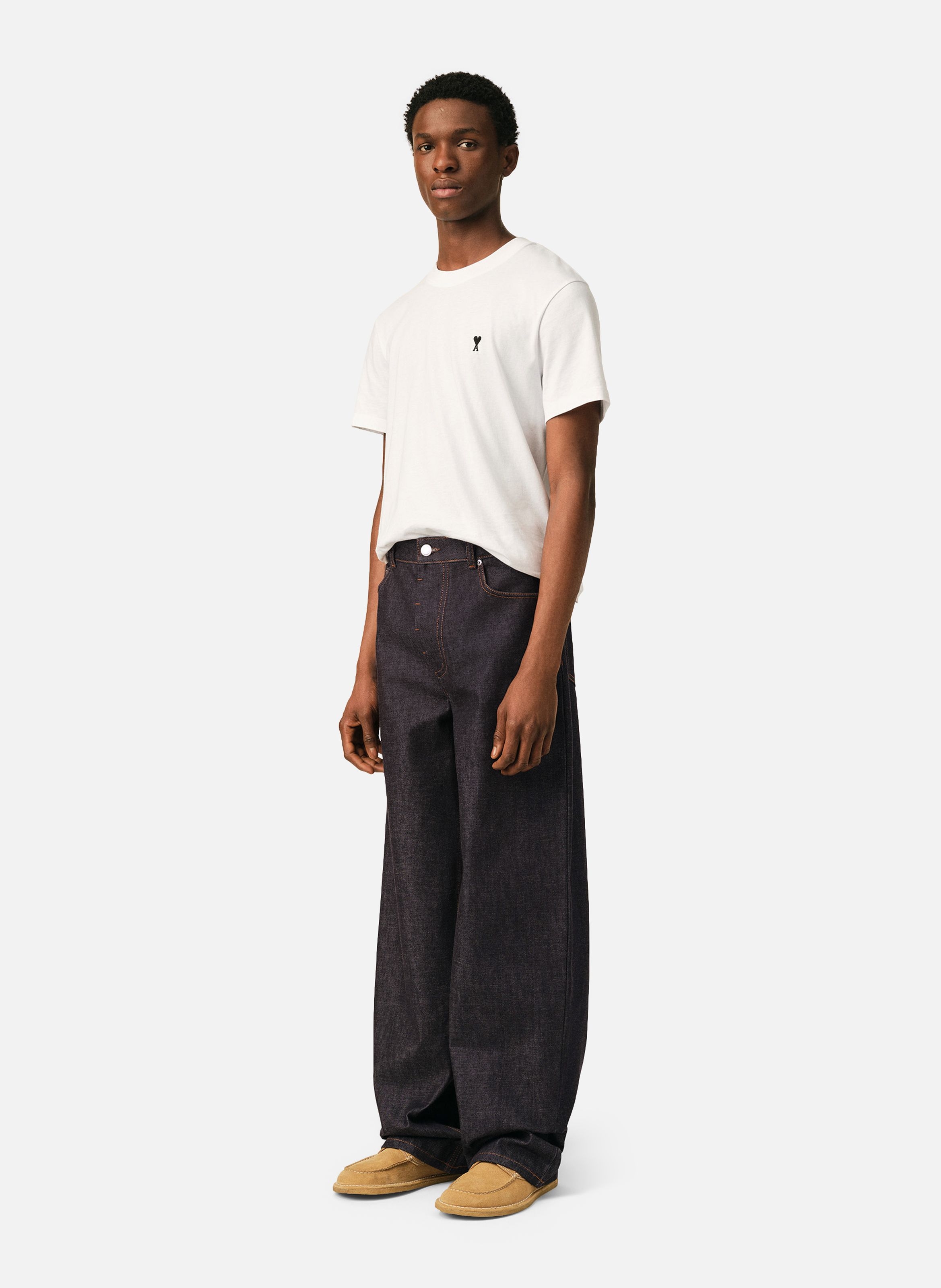 Jean coupe baggy en coton AMI PARIS Bleu