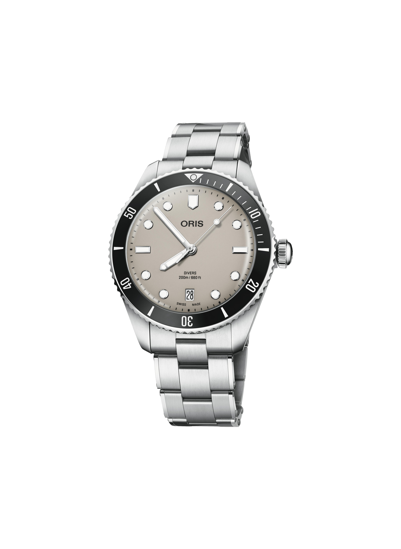 Montre automatique Oris Divers Date en acier inoxydable ORIS Beige