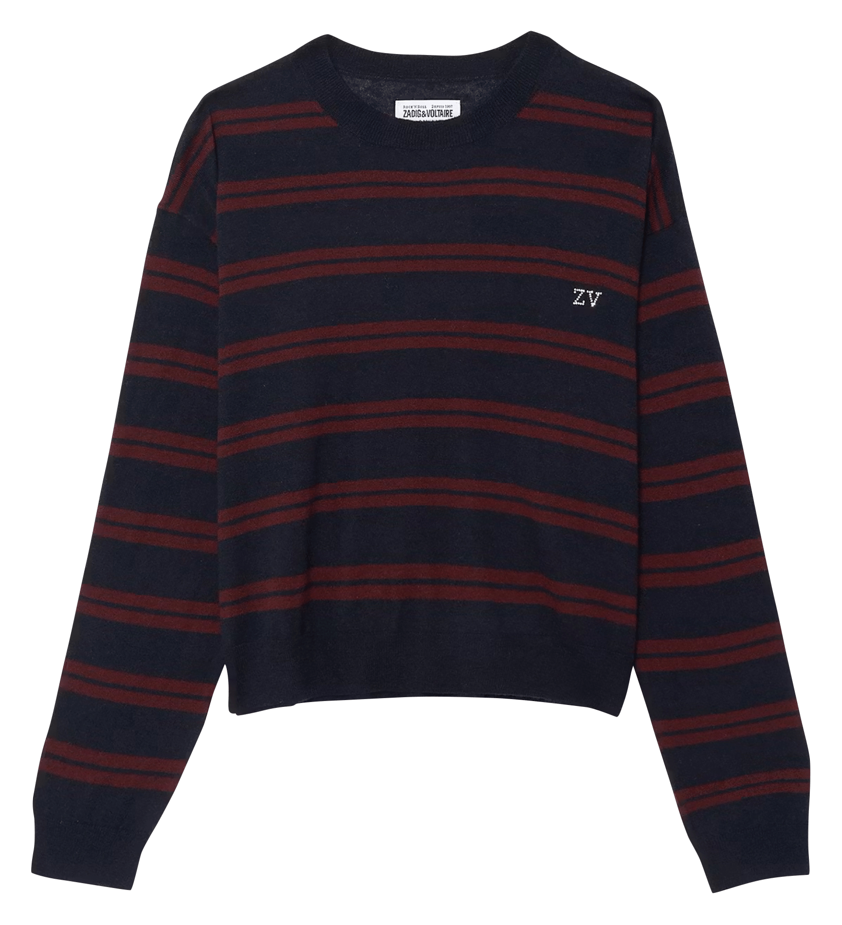 Rechte ronde hals trui van kasjmier Swapy. ZADIG&VOLTAIRE Blauw