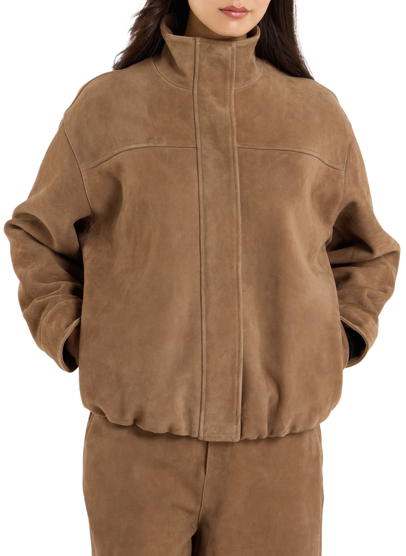 Lederjacke mit Ballonsaum SAISON 1865 Braun