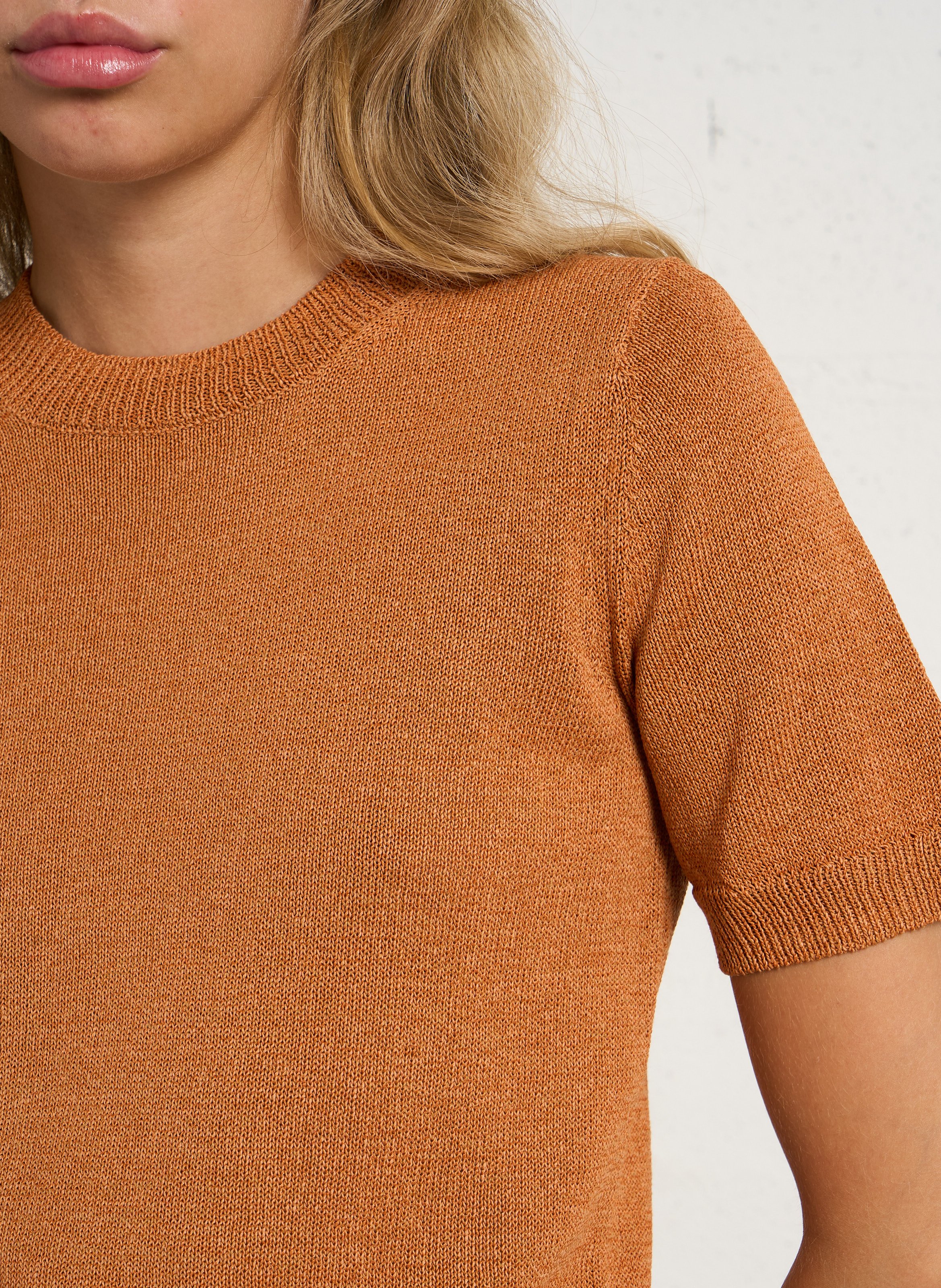 T-shirt col rond en coton mélangé amanda MAISON 123 Doré