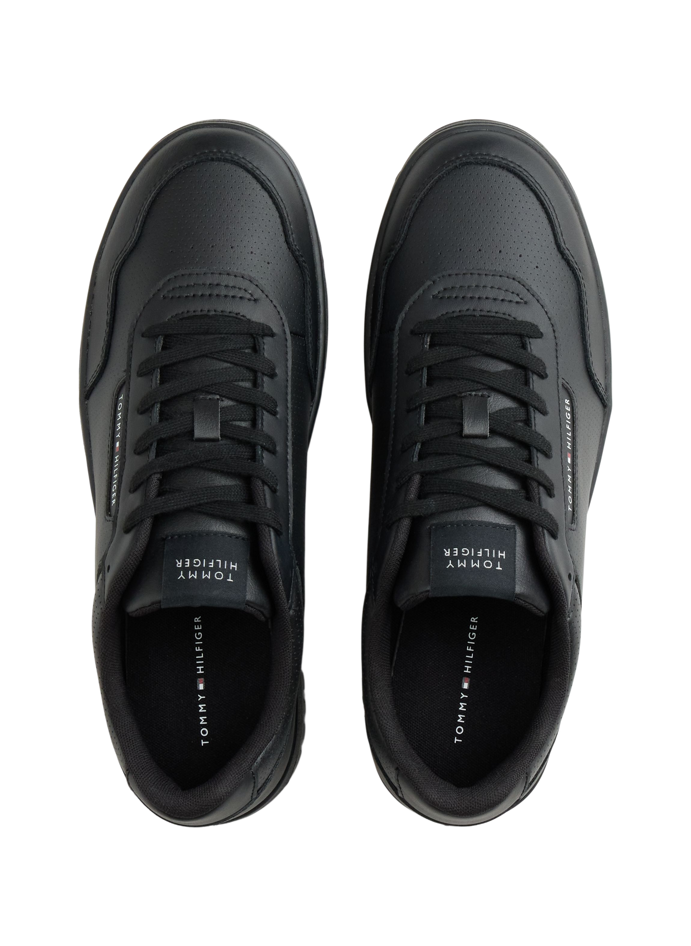 Low-top leather sneakers TOMMY HILFIGER Black
