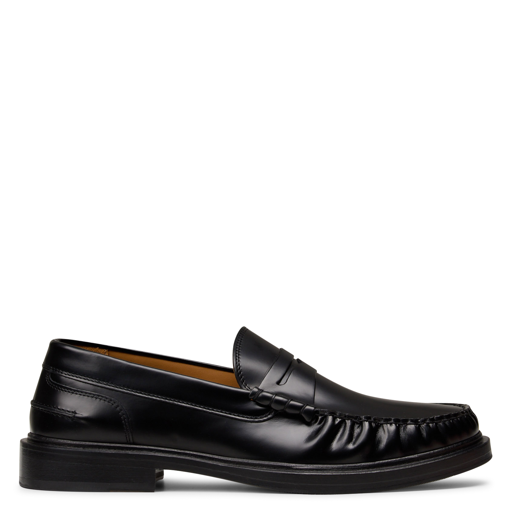 Geplooide leren mocassins van Allen. BOBBIES Zwart