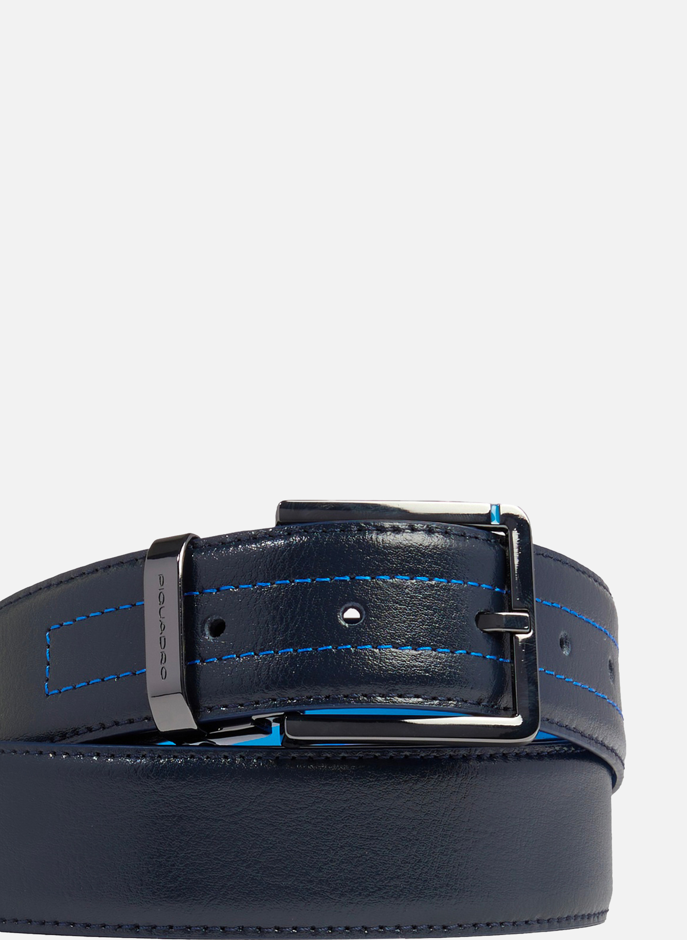 Gürtel herren aus leder mit dornschliesse PIQUADRO Blau