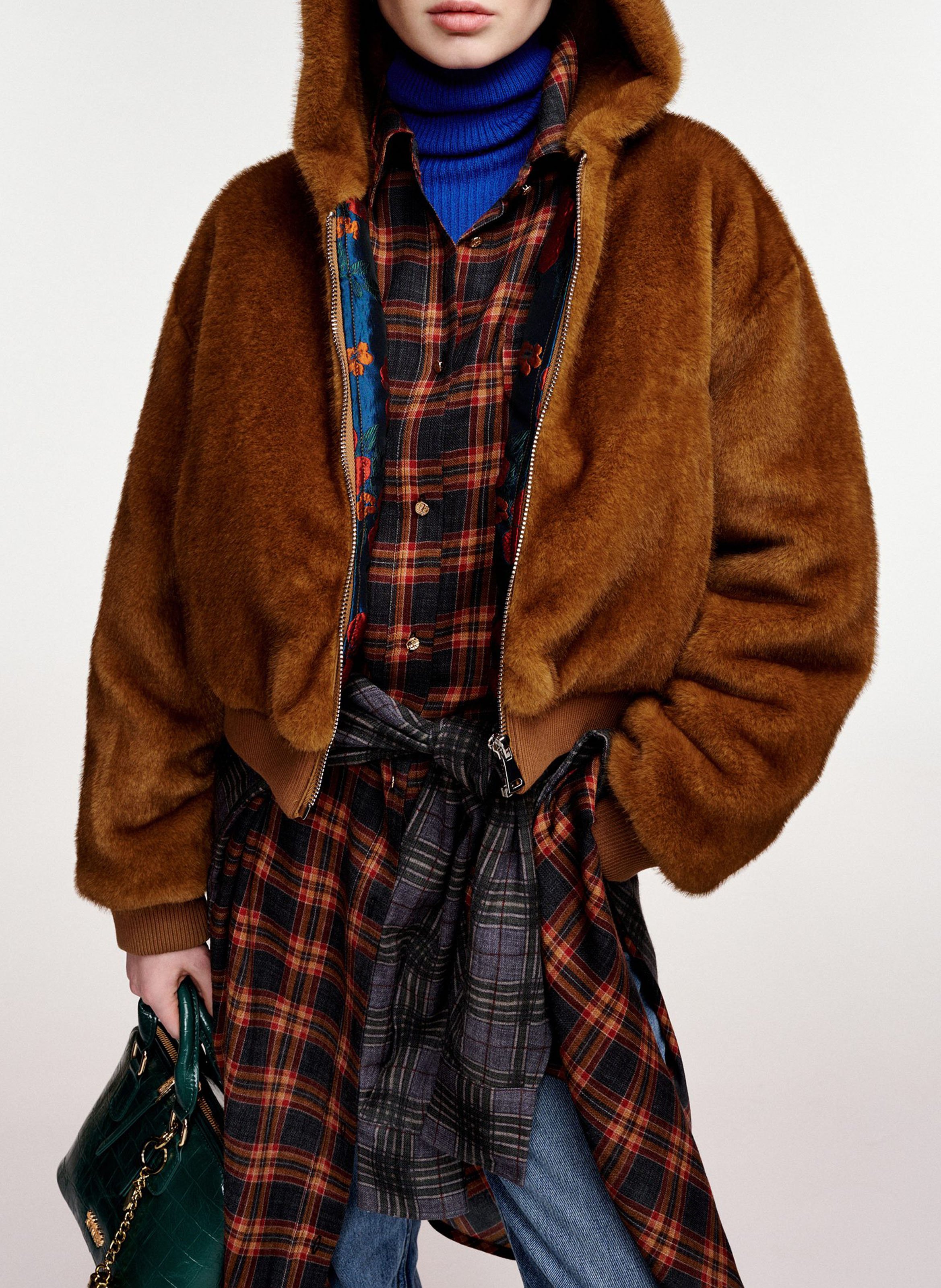 Veste à capuche oversize réversible kico ESSENTIEL ANTWERP Marron