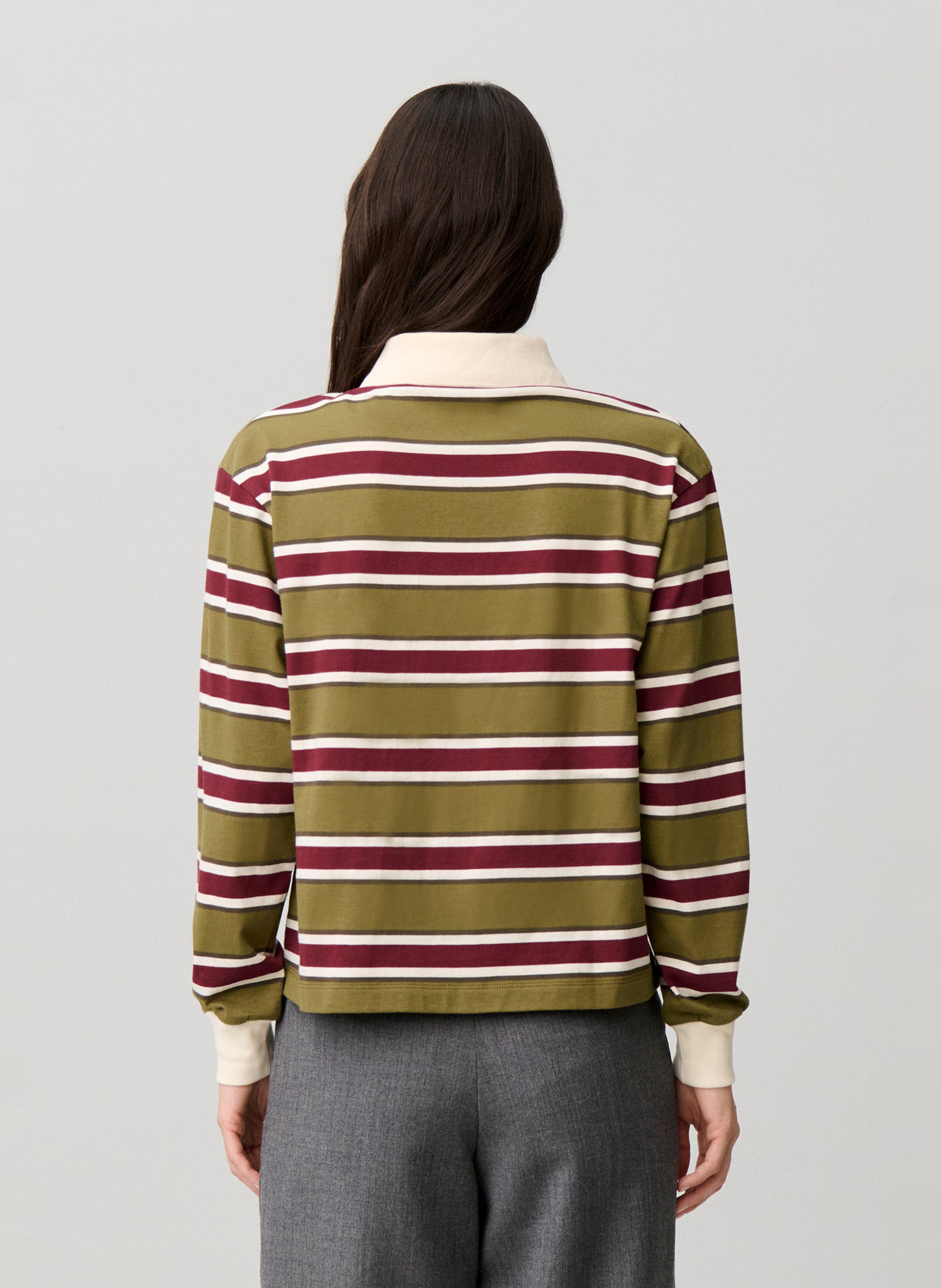 Polo droit manches longues rayé CLAUDIE PIERLOT Multicolore
