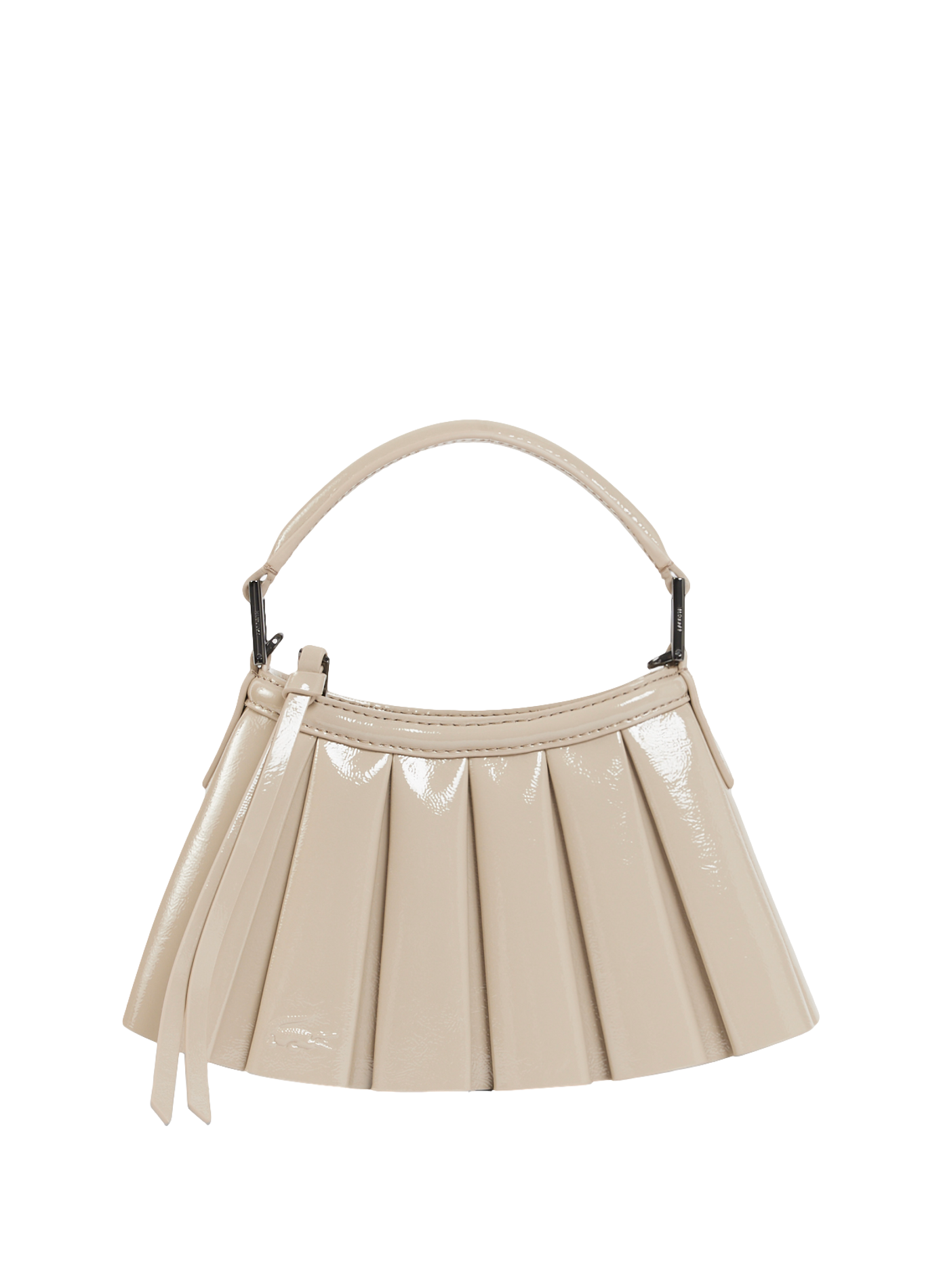 Mini Lenglen patent leather handbag LACOSTE Beige
