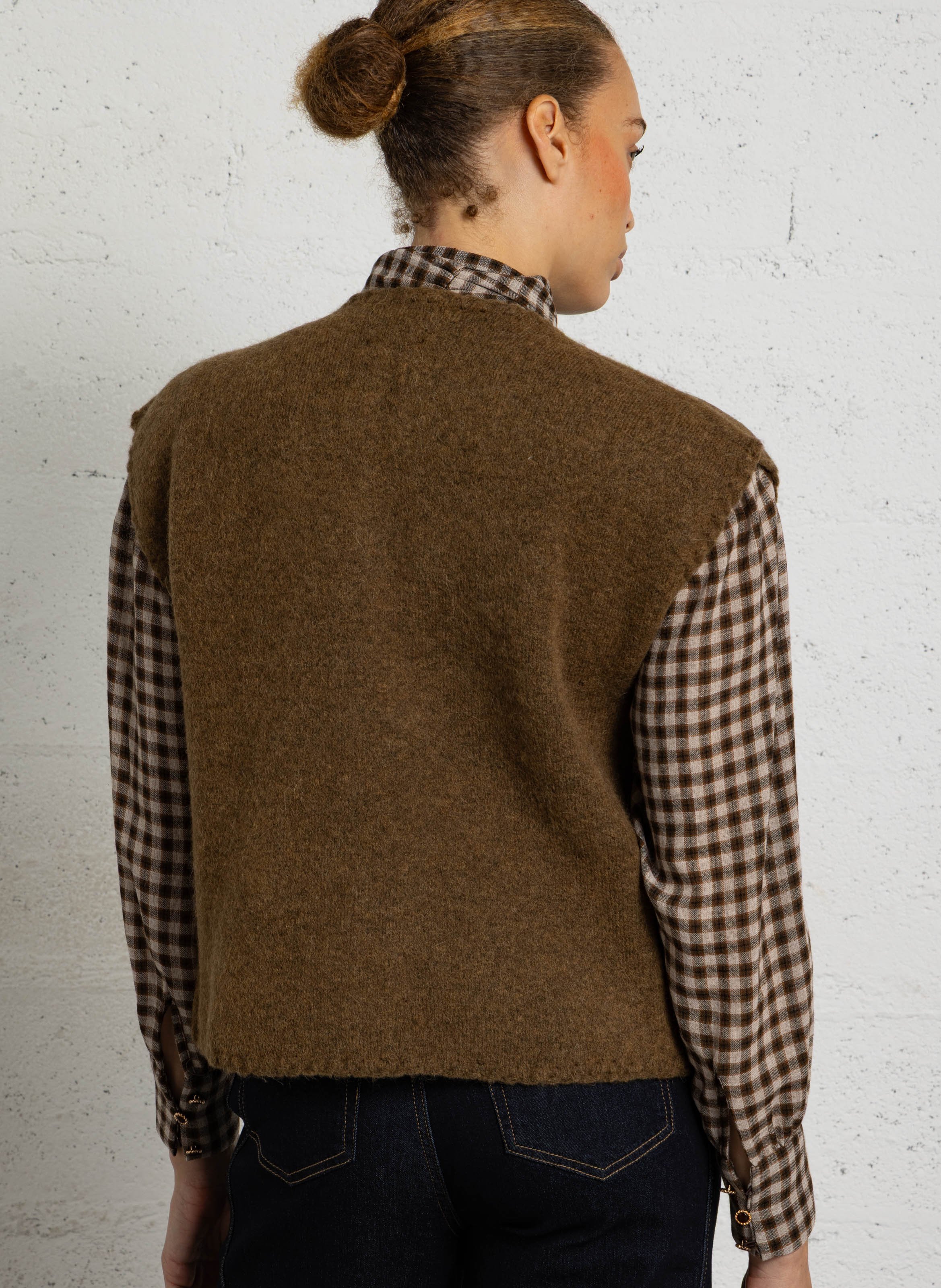 Gilet sans manches en laine mélangée anthea MAISON 123 Vert