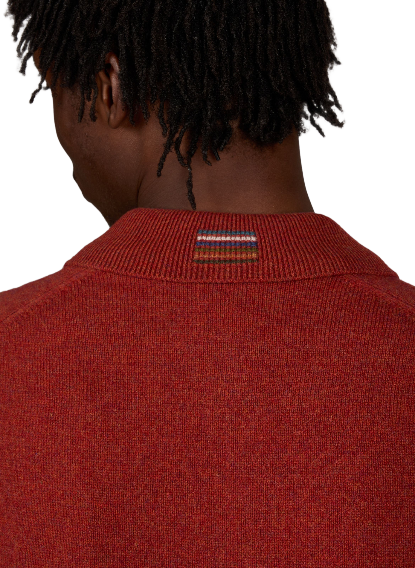 Plain wool long-sleeve polo PAUL SMITH Red