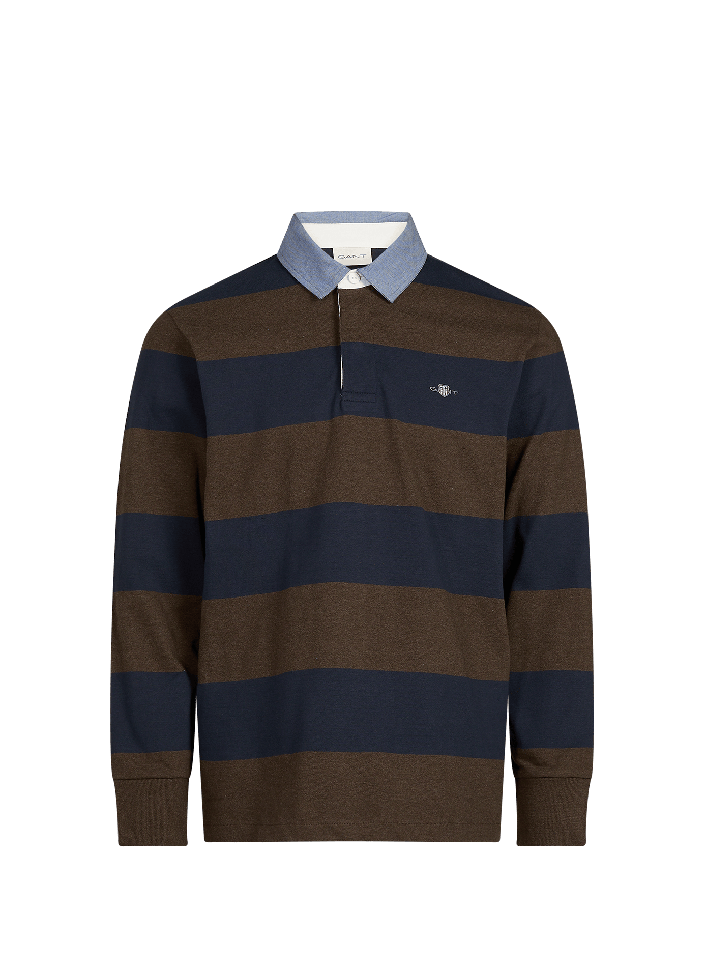 Long-sleeved cotton polo shirt GANT Brown