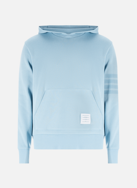 Blue cotton hooded hoodieTHOM BROWNE 