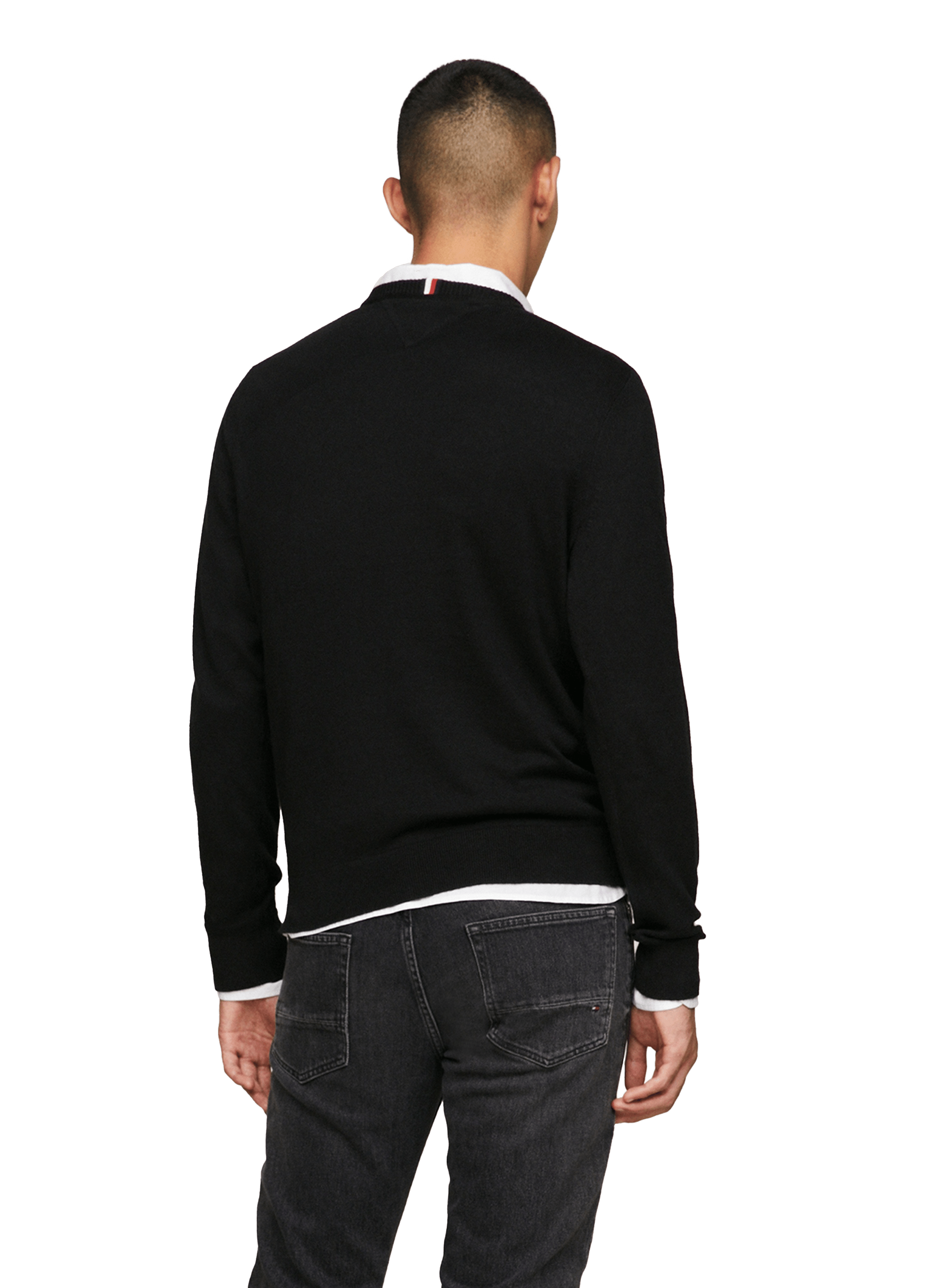 Cotton cable knit jumper TOMMY HILFIGER Black