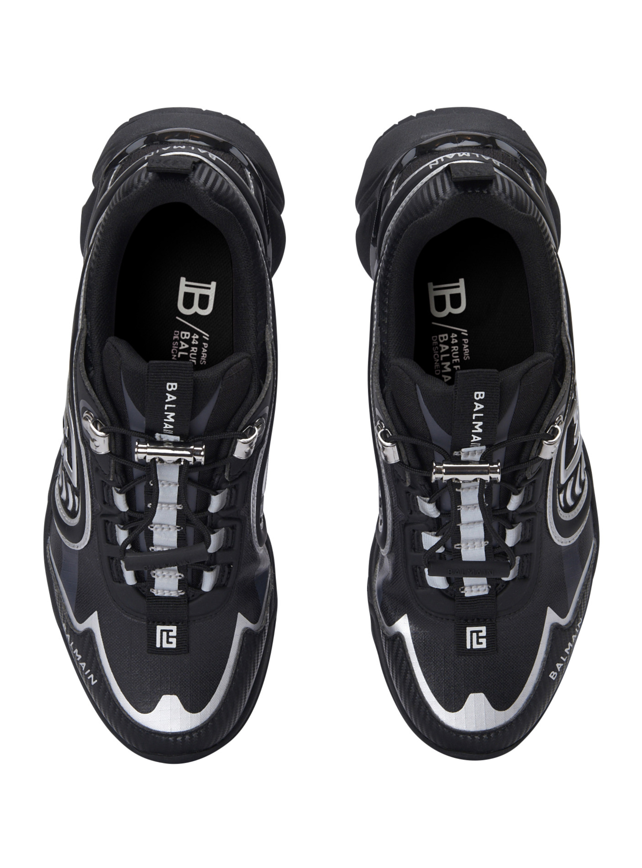 Baskets cosmic dust en matières techniques BALMAIN Noir