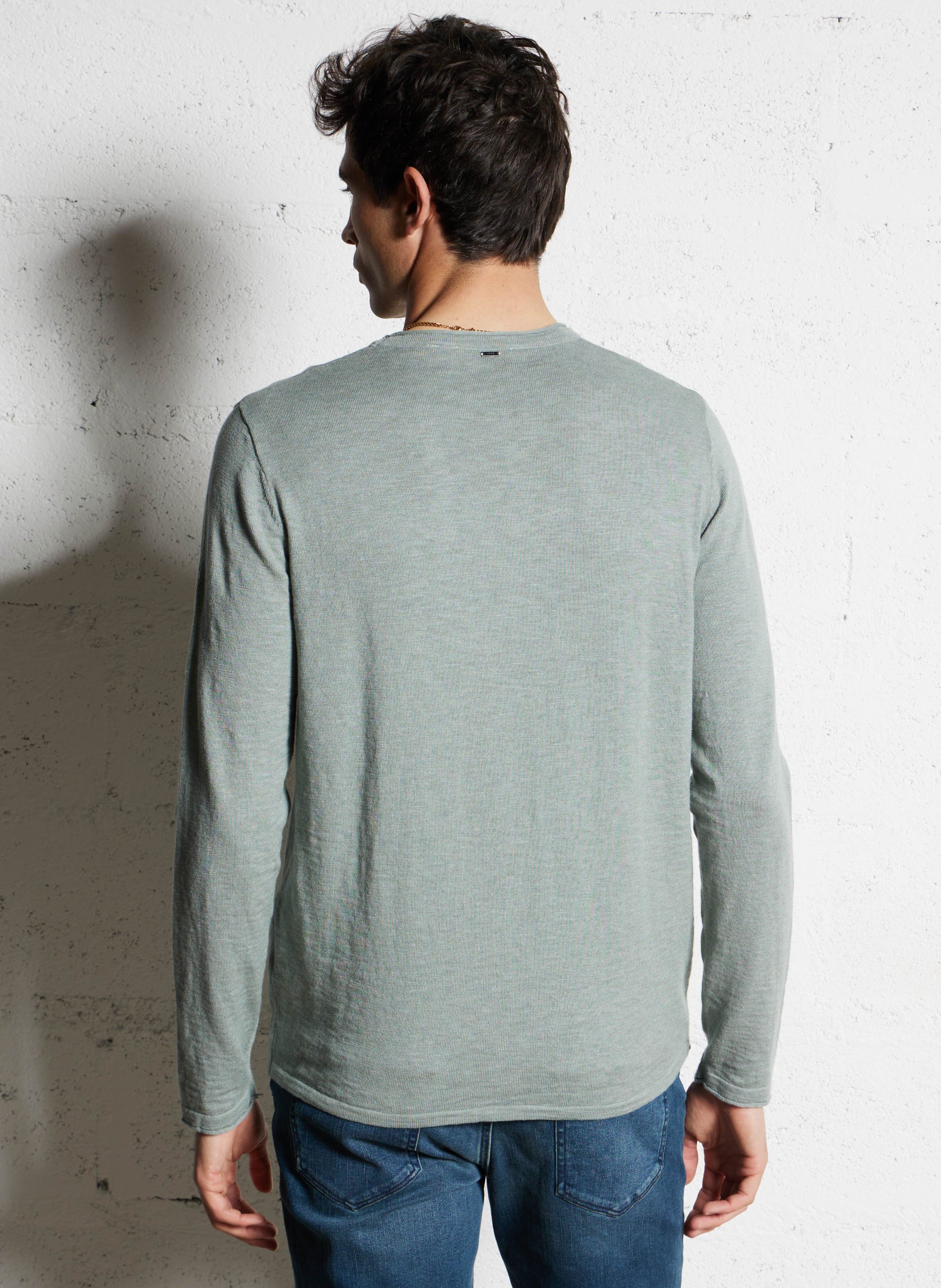 Pull droit en coton IKKS Bleu