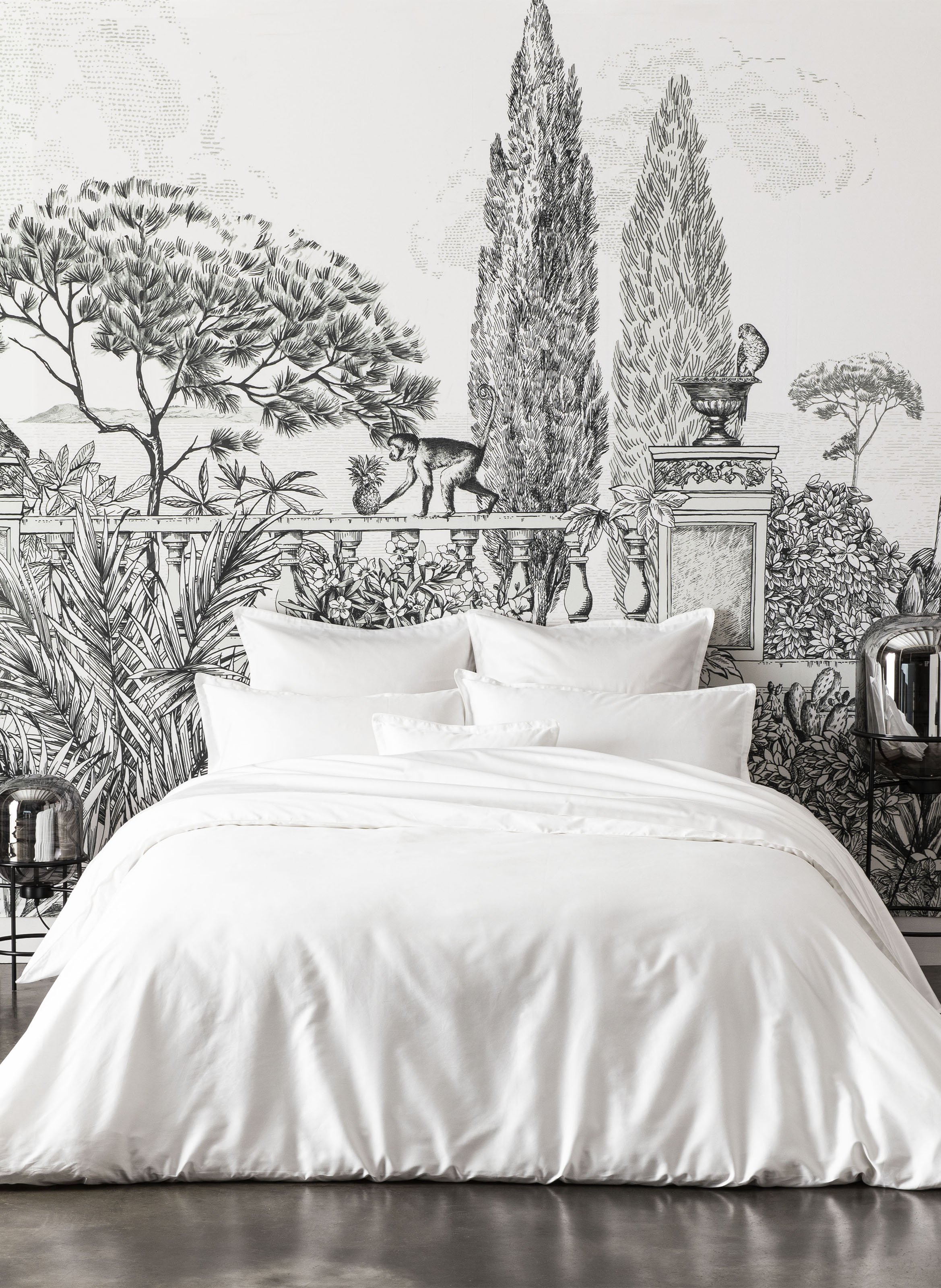 Housse de couette unie en satin de coton, teophile ALEXANDRE TURPAULT Blanc