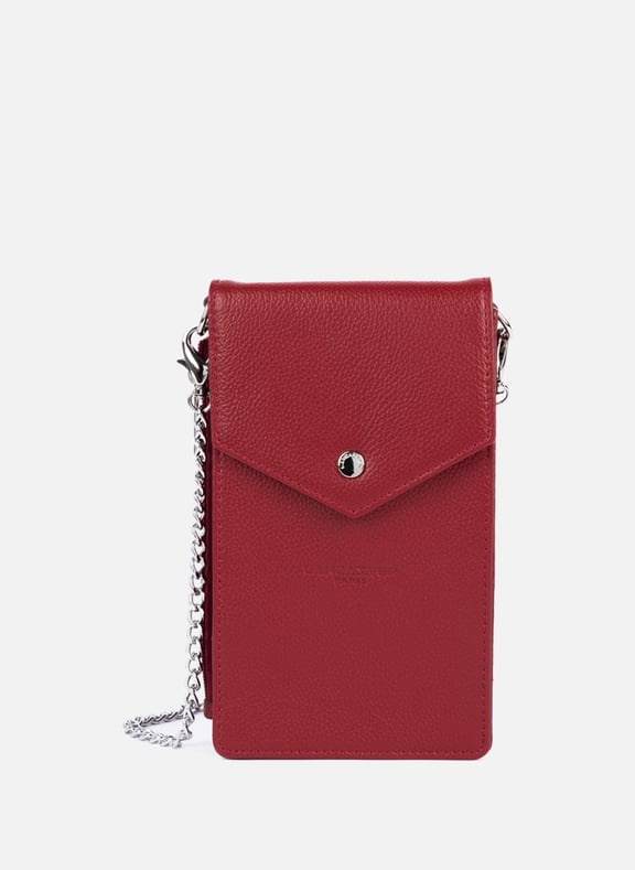 Pochette smartphone - foulonné pm Rouge by LANCASTER LANCASTER Pochette smartphone - foulonné pm Rouge