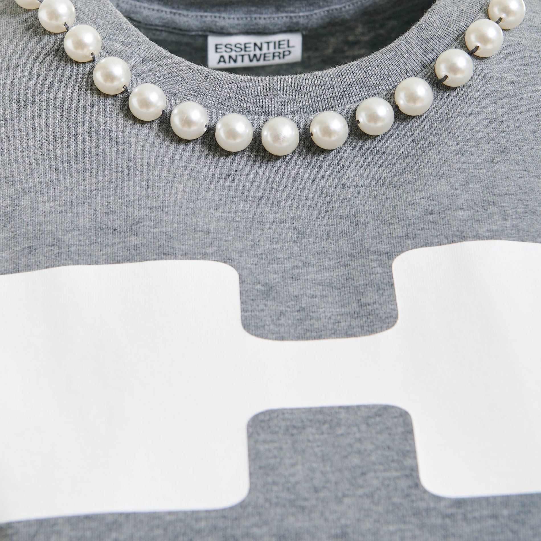 Tee-shirt col rond en coton isos ESSENTIEL ANTWERP Gris