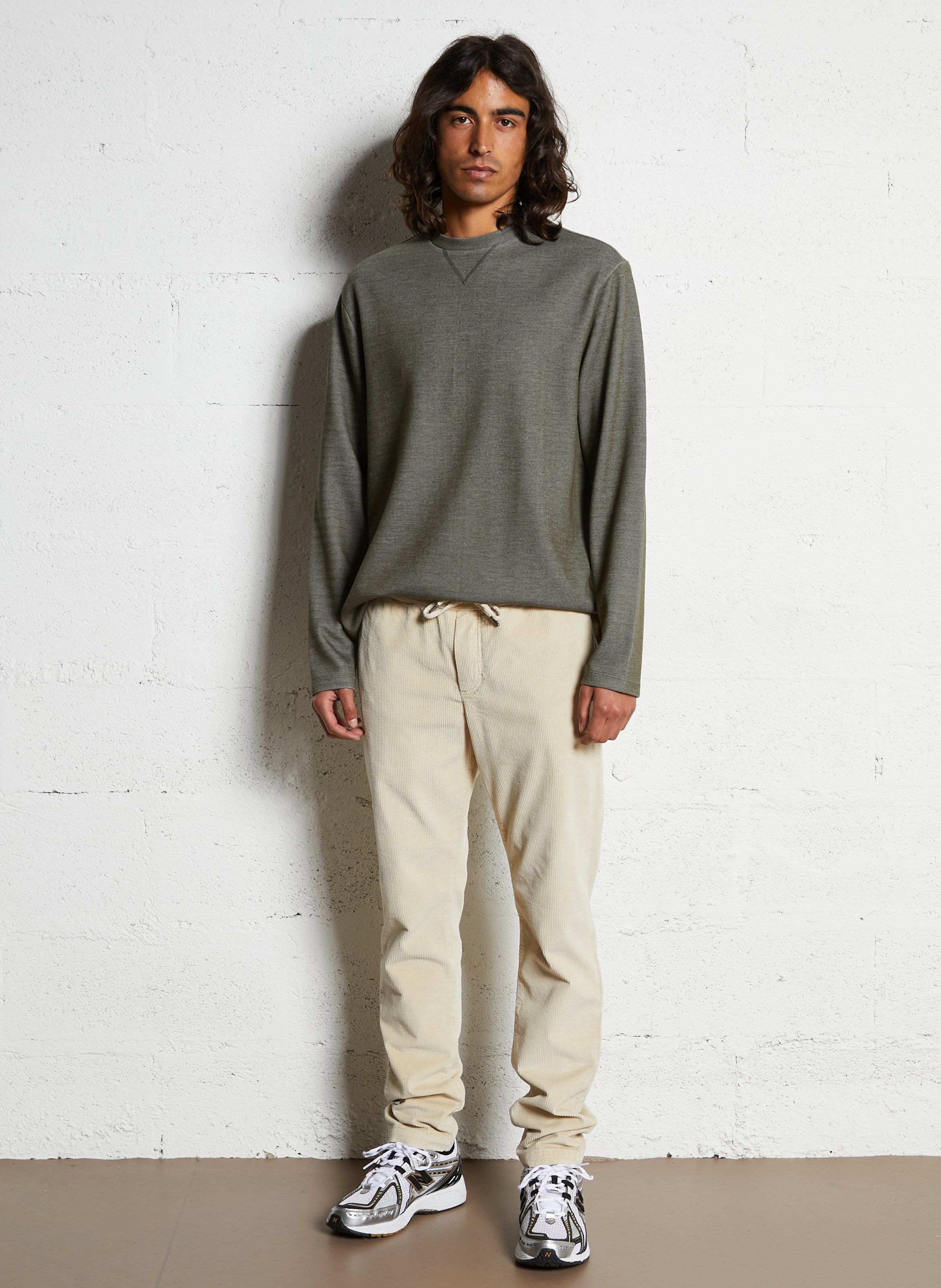 Pantalon droit en coton mélangé IKKS Beige