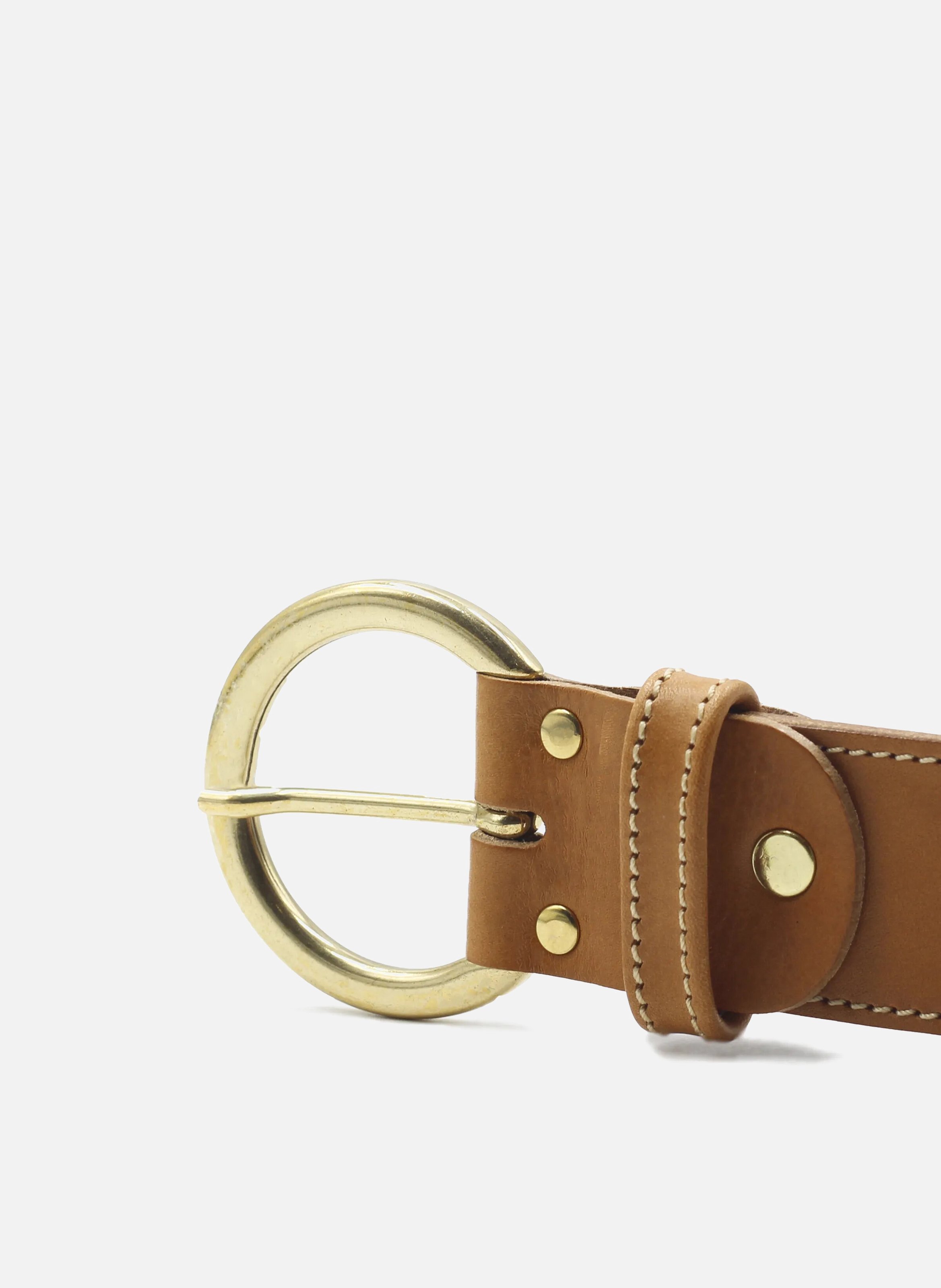 Ceinture bohème cuir lisse JULES & JENN Marron