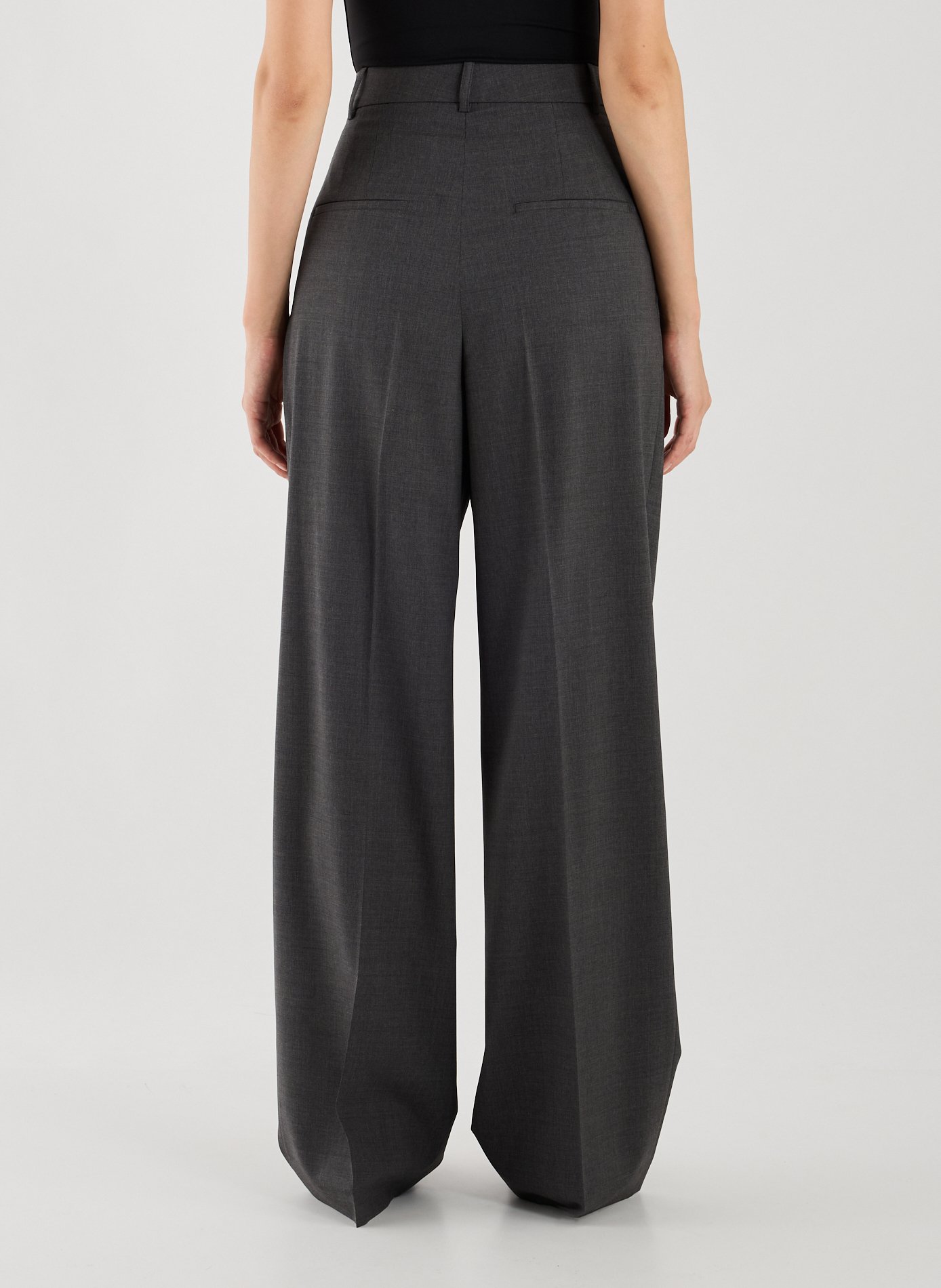 High-waisted trousers in mixed virgin wool ROHE FRAMES Grey