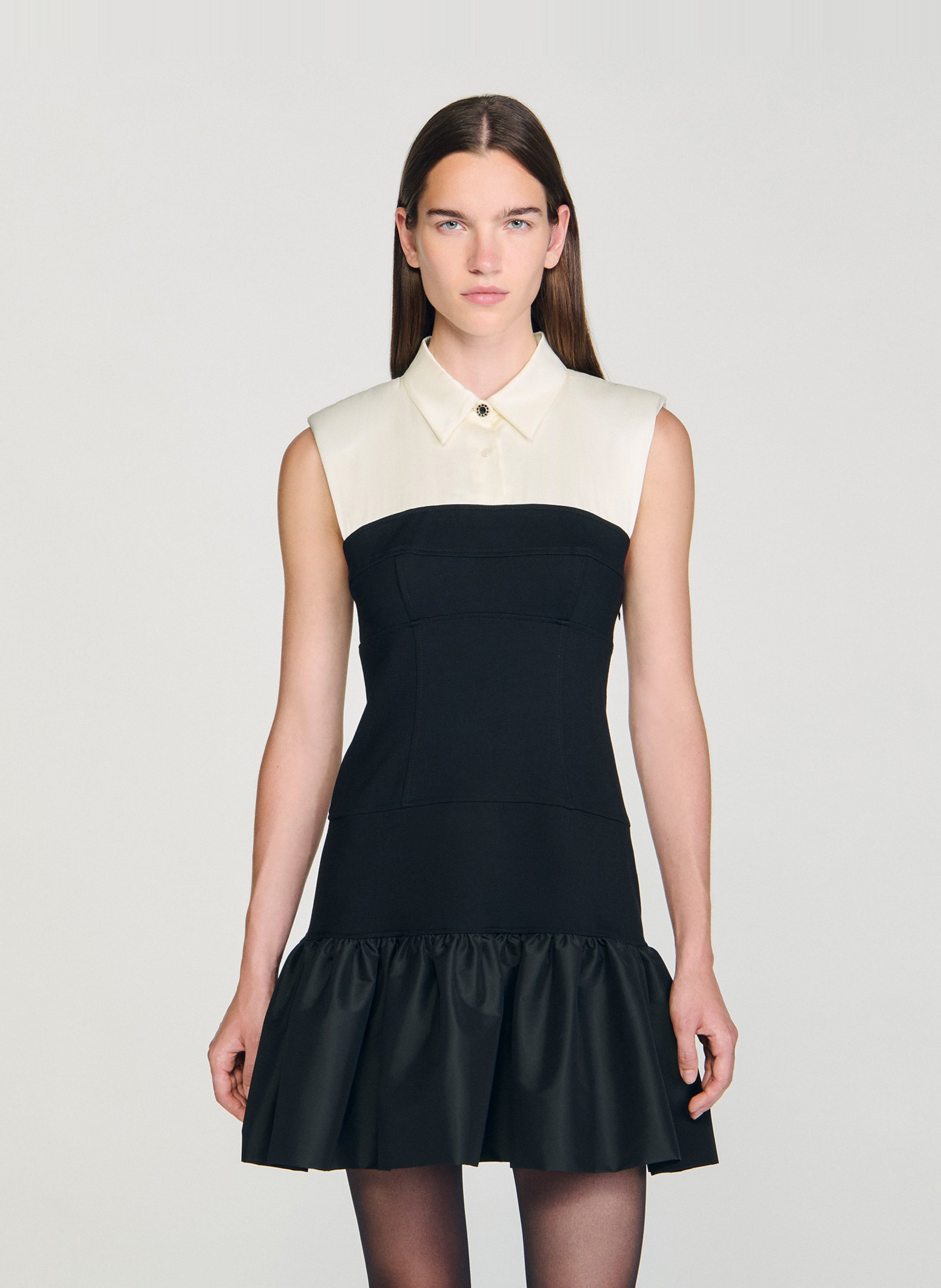 Robe courte col classique SANDRO Blanc